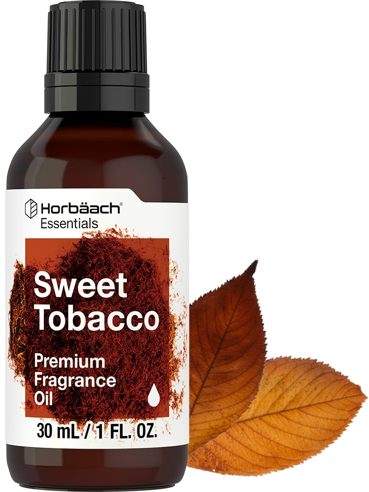 Horbäach Sweet Tobacco Fragrance Oil | 1 fl oz (30ml) | Essential Oils for Diffusers, Candle and Soap Making, DIY Projects & More | Premium Grade | Packaging May Vary