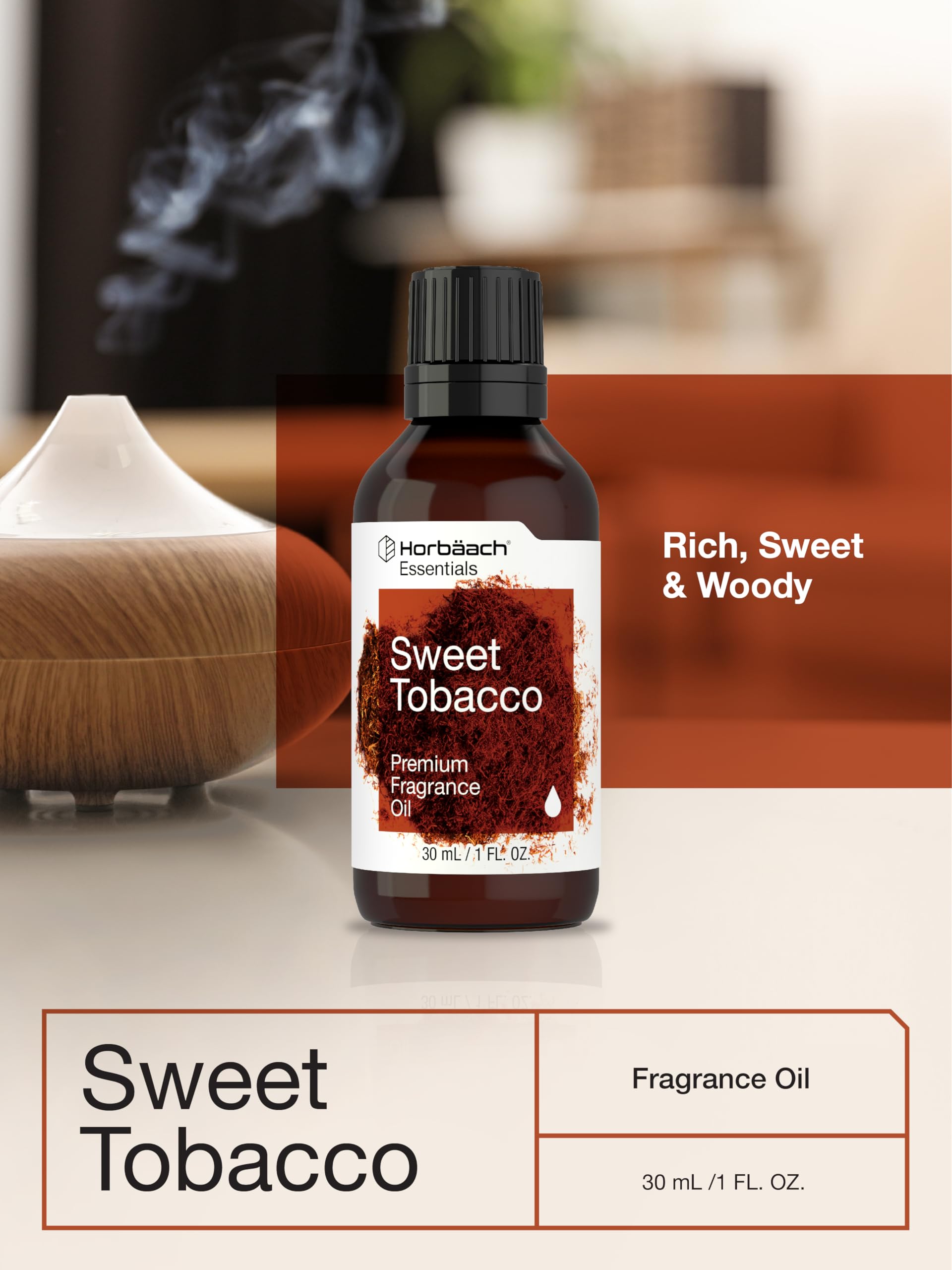 Horbäach Sweet Tobacco Fragrance Oil | 1 fl oz (30ml) | Essential Oils for Diffusers, Candle and Soap Making, DIY Projects & More | Premium Grade | Packaging May Vary - Image 6