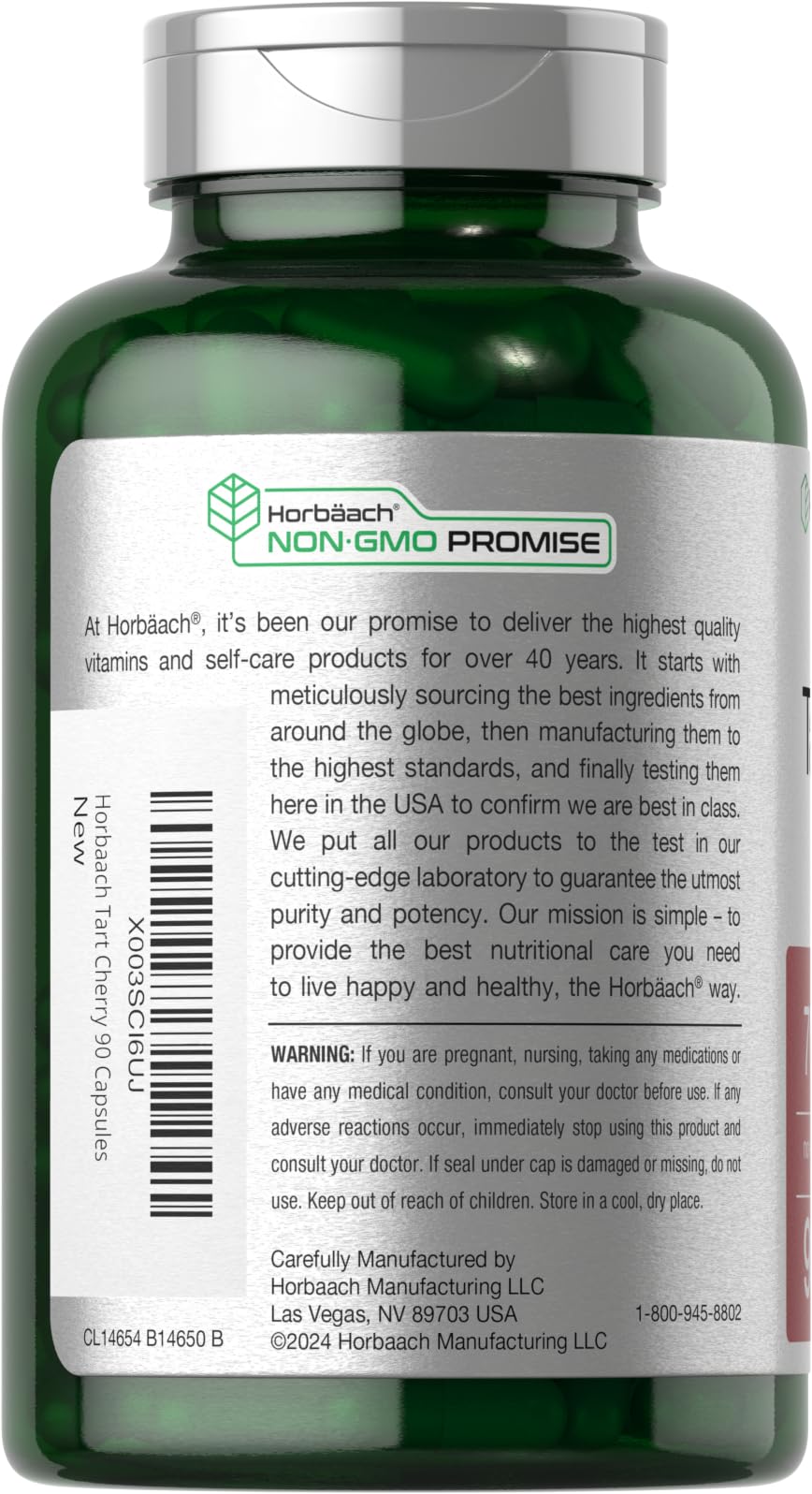 Horbäach Tart Cherry Capsules | 90 Pills | Herb Extract Supplement | Non-GMO and Gluten Free Formula - Image 3