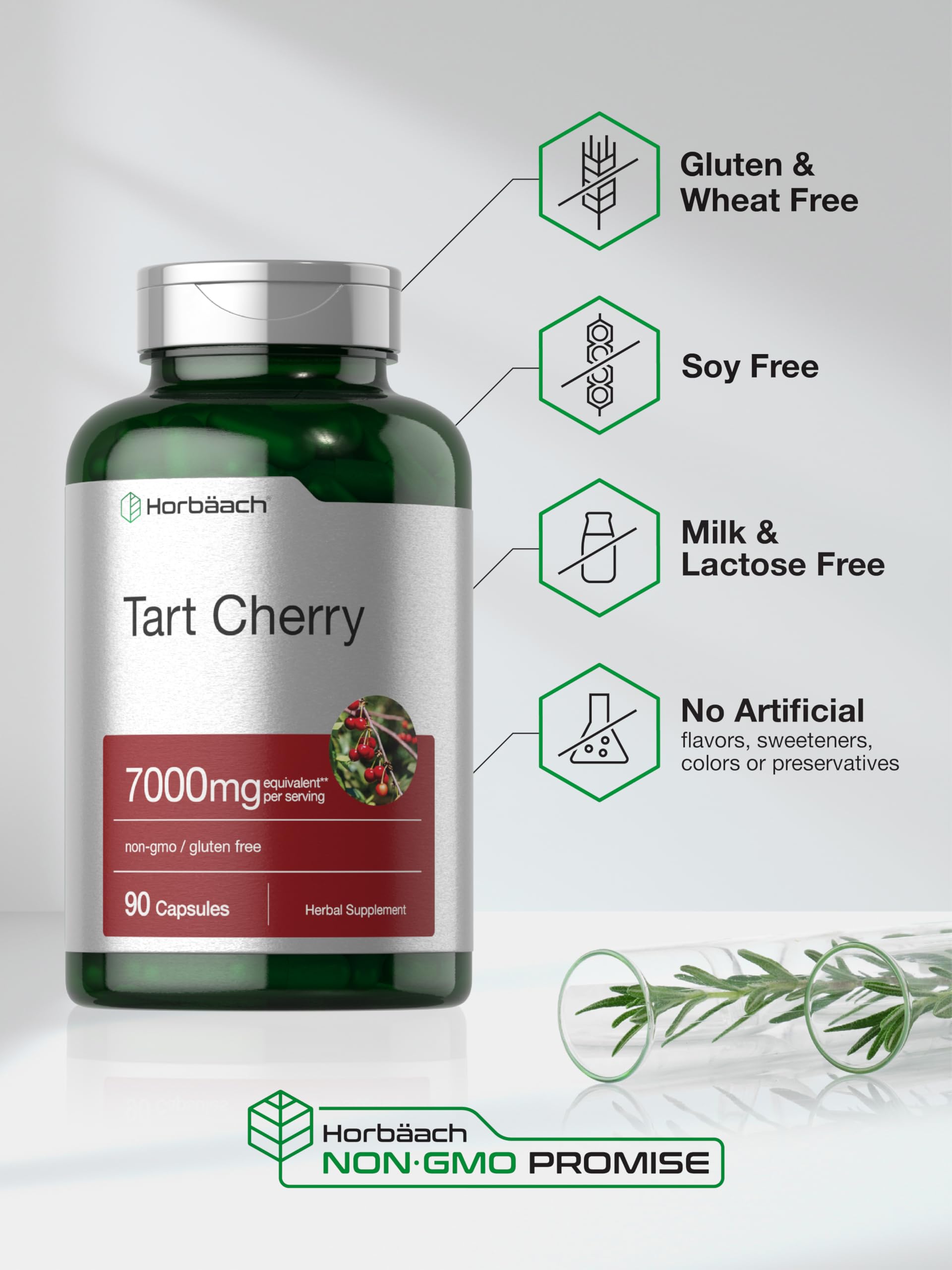 Horbäach Tart Cherry Capsules | 90 Pills | Herb Extract Supplement | Non-GMO and Gluten Free Formula - Image 5