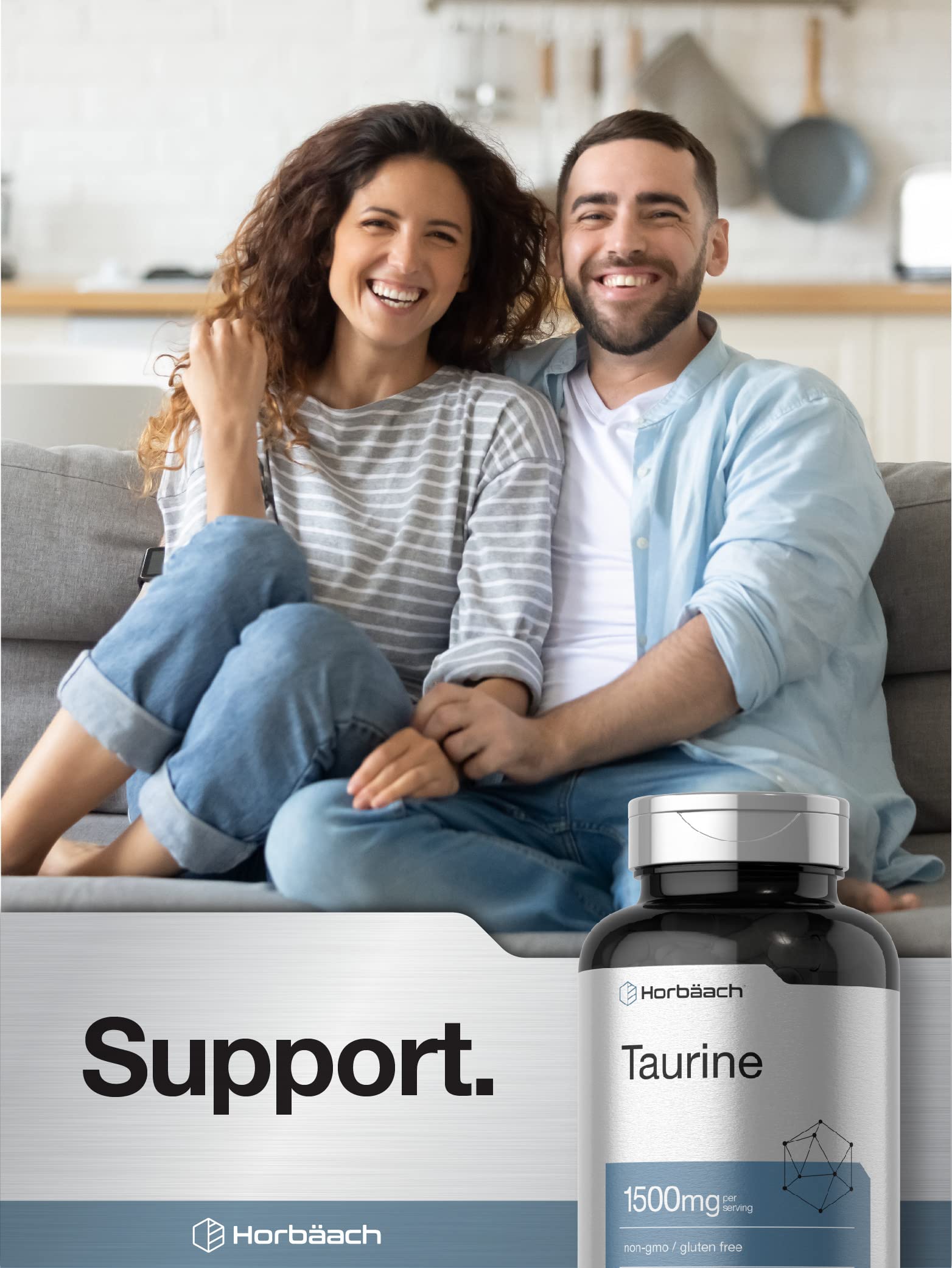 Horbäach Taurine Supplement 1500mg | 180 Capsules | Non-GMO and Gluten Free - Image 6