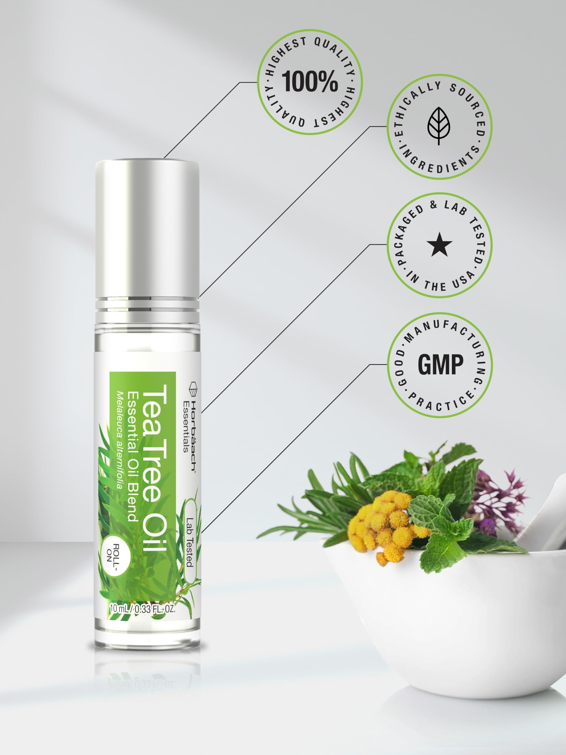 Horbäach Tea Tree Oil Roller for Skin | .33 fl oz (Pack of 2) | Roll on Essential Oil - Image 4