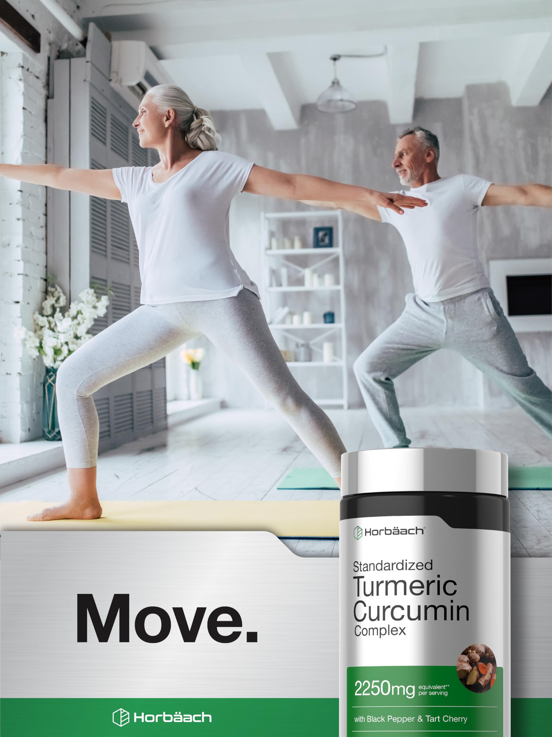 Horbäach Turmeric Curcumin Supplement | 180 Capsules | with Black Pepper & Tart Cherry | Non-GMO & Gluten Free - Image 6