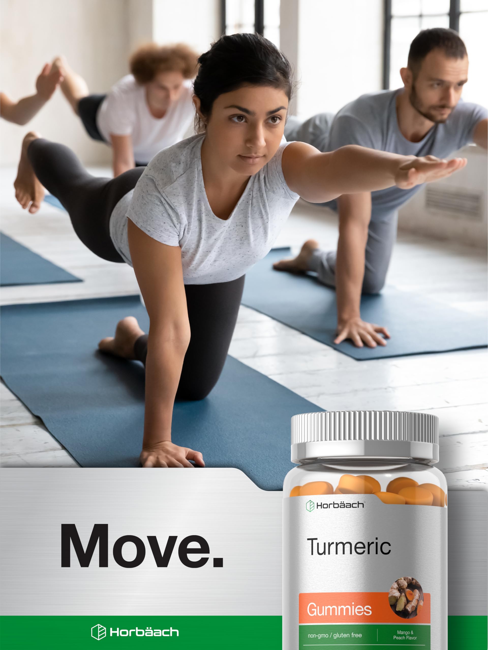 Horbäach Turmeric Gummies | 70 Count | Mango & Peach Flavor | Turmeric Curcumin with Ginger | Vegan Non-GMO & Gluten Free Supplement - Image 7