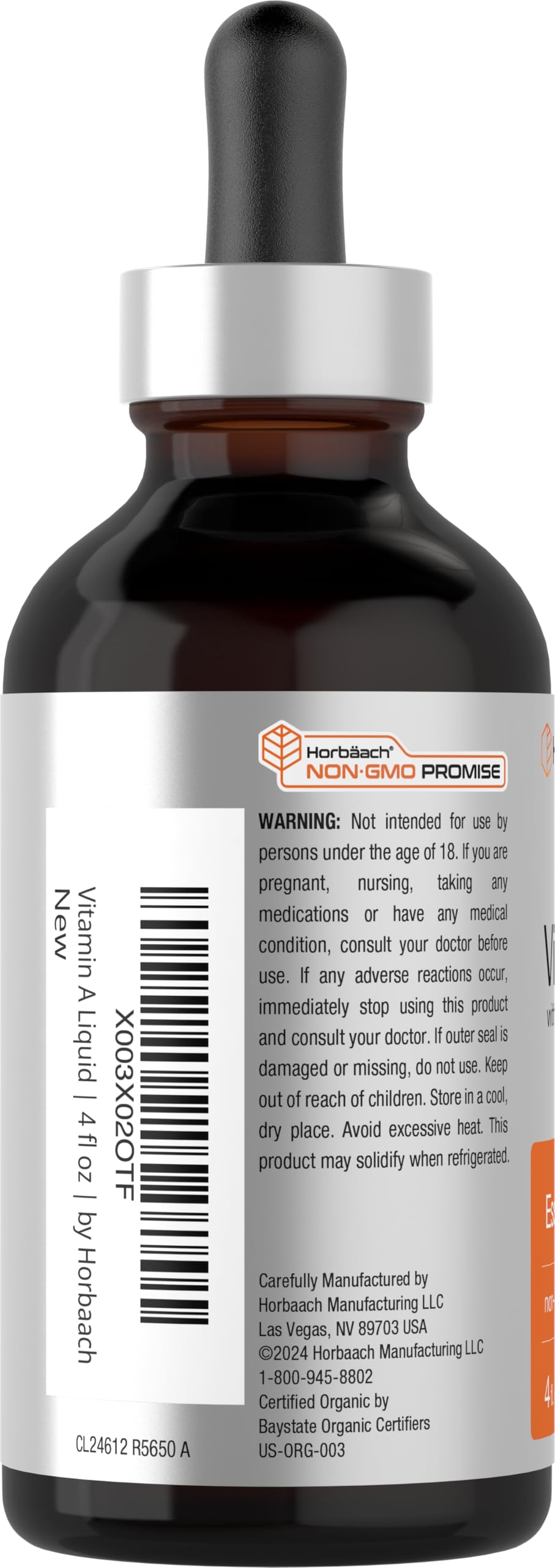 Horbäach Vitamin A Liquid Drops | 4 fl oz | with Organic MCT Oil | Vegetarian, Non-GMO & Gluten Free Supplement - Image 3