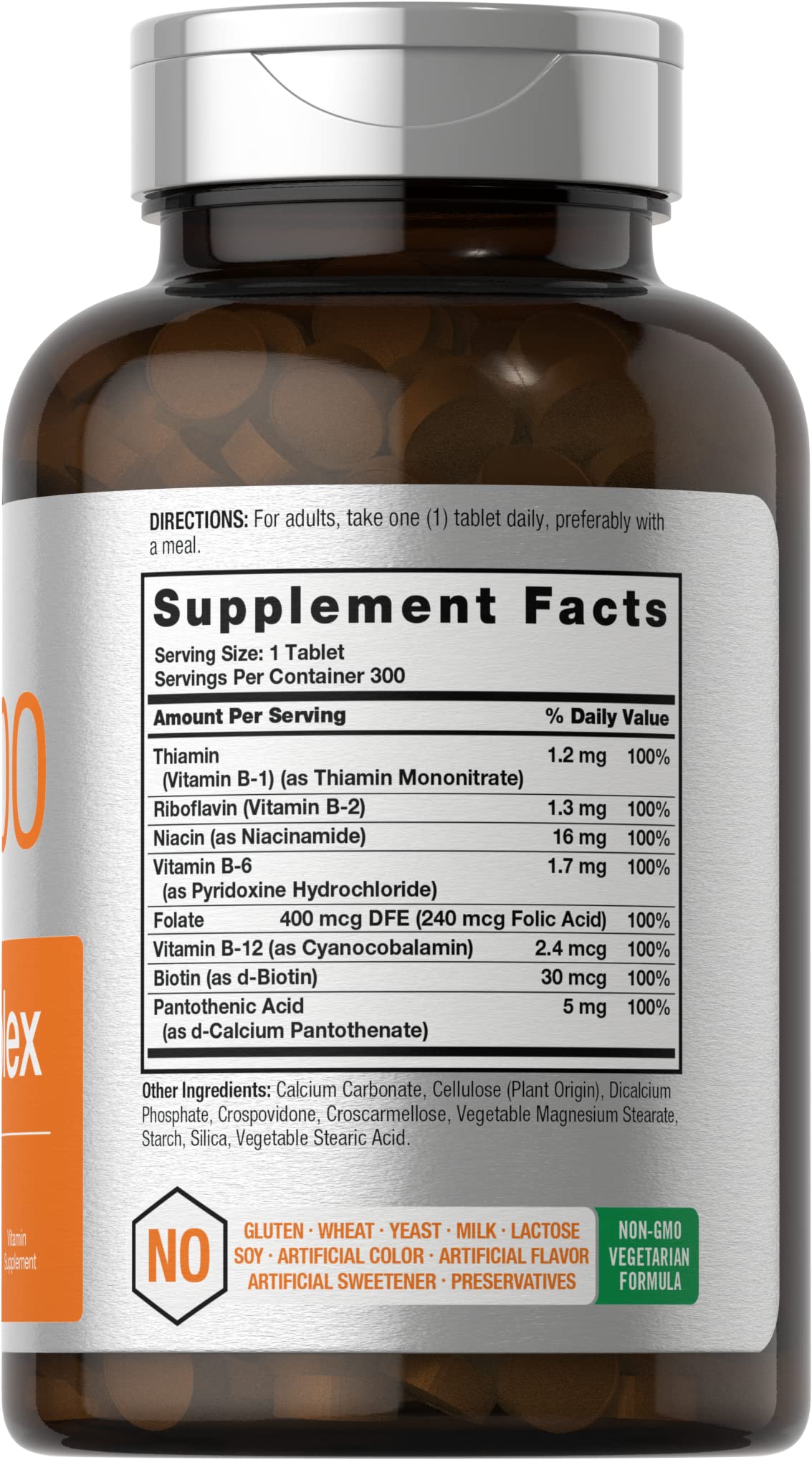 Horbäach Vitamin B-100 Complex | 100% of Daily Value | 300 Tablets | Vegetarian, Non-GMO, and Gluten Free Supplement - Image 2