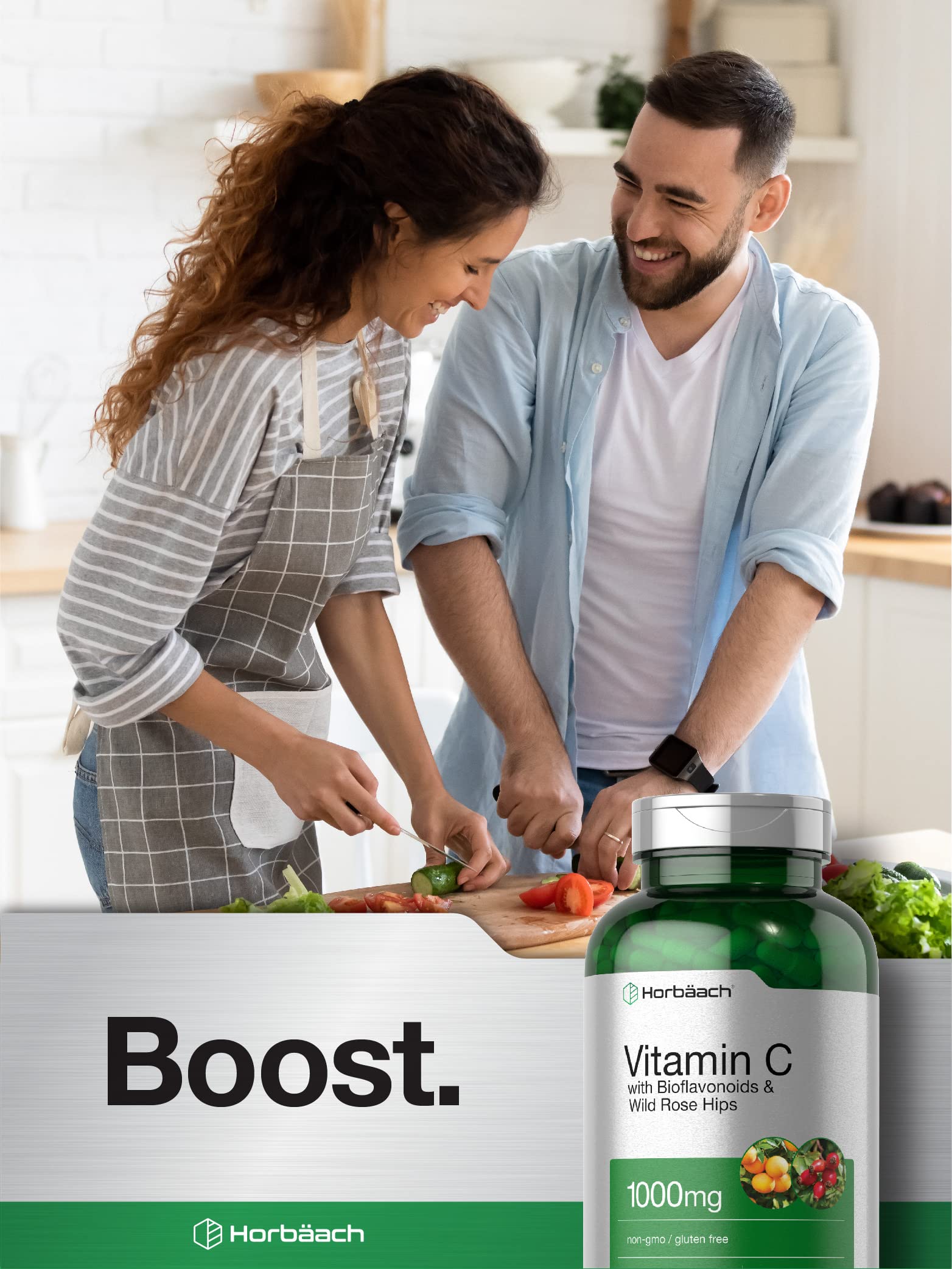 Horbäach Vitamin C 1000mg | 250 Capsules | with Bioflavonoids and Rose Hips | Non-GMO, Gluten Free Supplement | High Strength Formula - Image 6