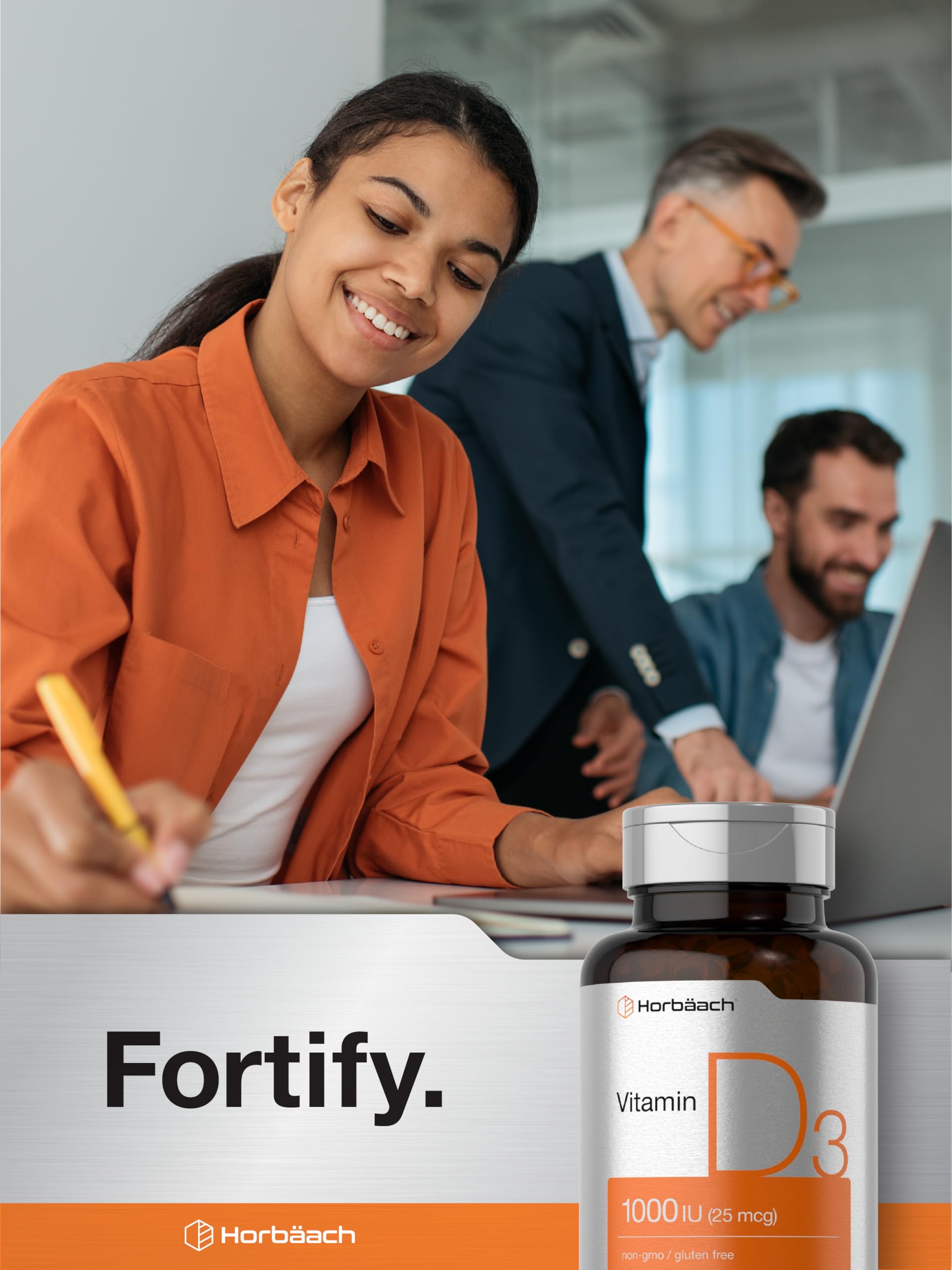 Horbäach Vitamin D3 1000IU (25mcg) Softgels | 180 Count | High Potency Formula | Non-GMO & Gluten Free Supplement - Image 7
