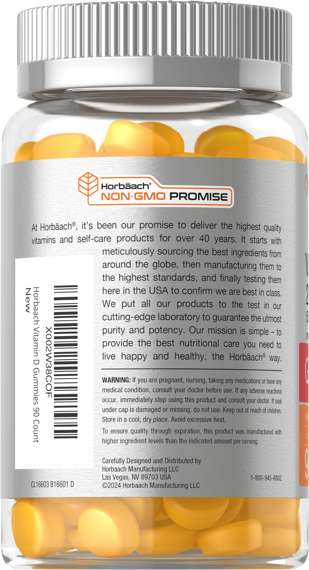 Horbäach Vitamin D3 2000iu Gummies | 90 Count | Vegetarian | Pineapple Flavor | 50 mcg | Non-GMO, Gluten Free Vitamin D Supplement - Image 3