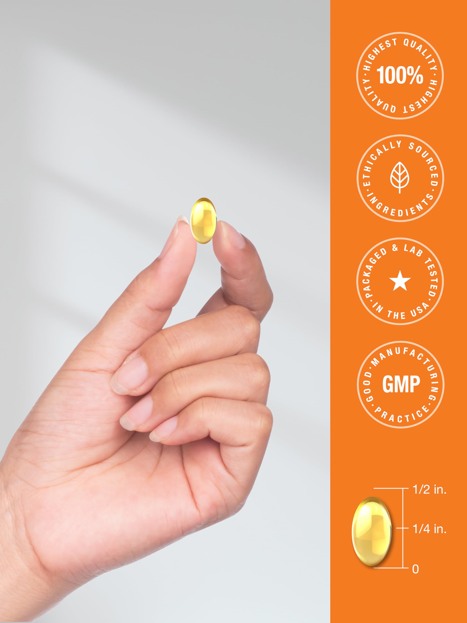Horbäach Vitamin D3 K2 5000 iu | 100mcg MK-7 Complex | 180 Softgel Capsules | Non-GMO & Gluten Free Supplement - Image 7