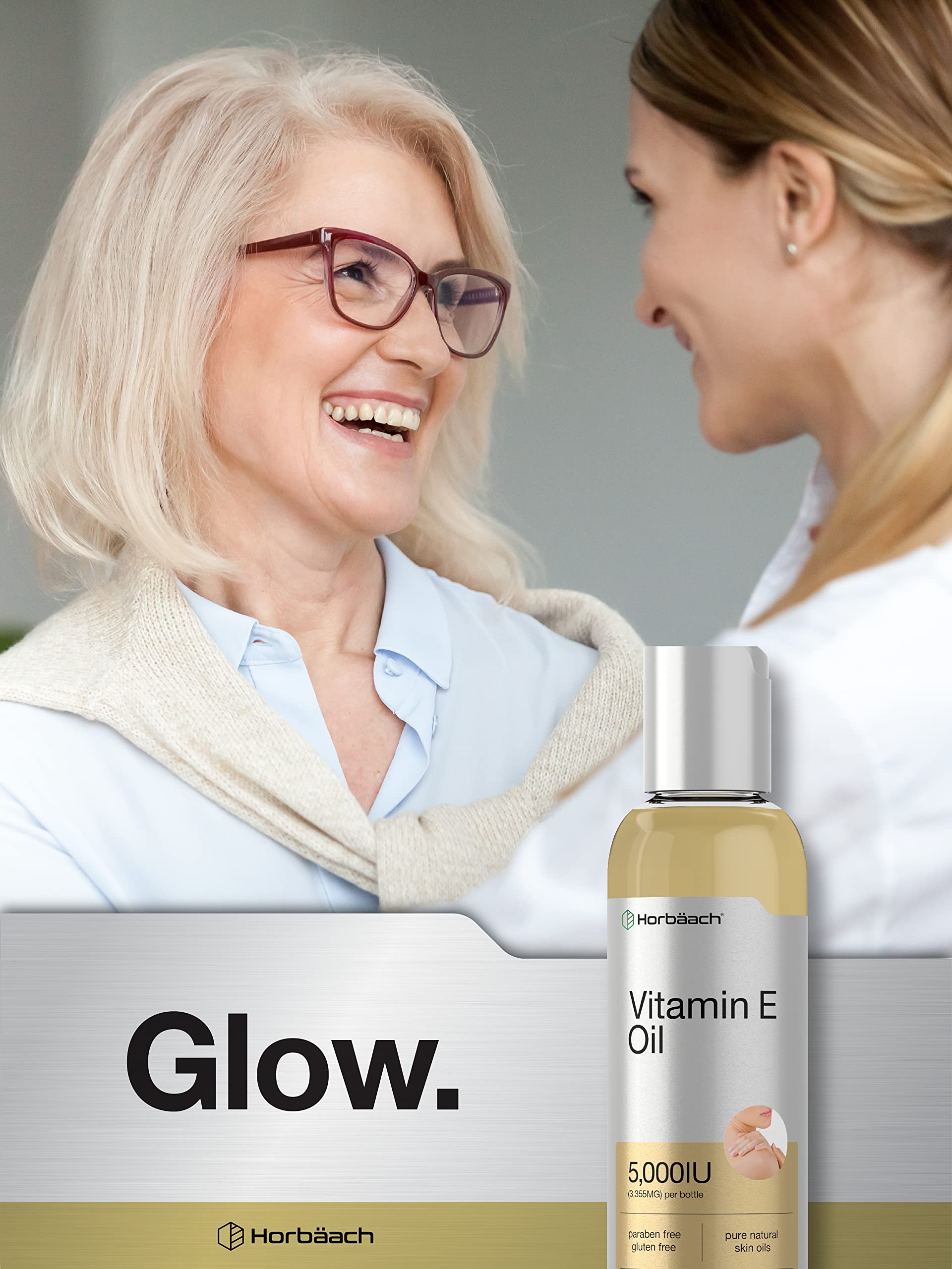 Horbäach Vitamin E Oil | 5000 IU | 8 oz (2 x 4oz) Value Pack | for Skin, Hair, Face & Body | Vegetarian, Non-GMO, and Gluten Free Formula - Image 6