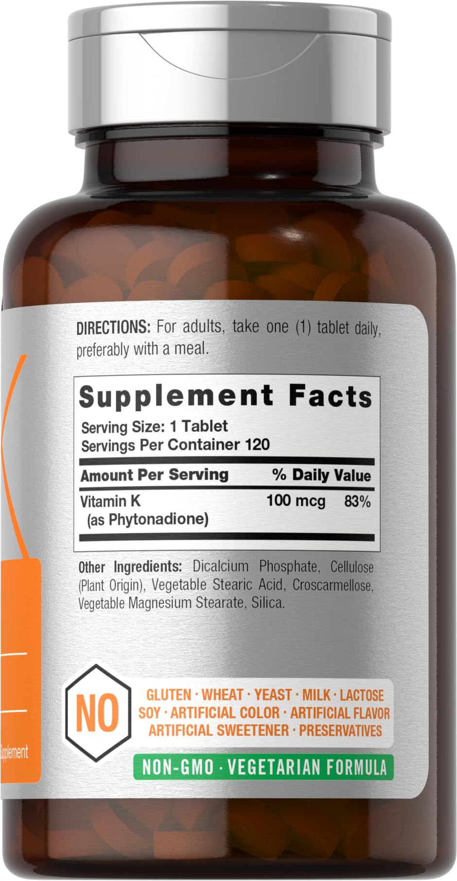 Horbäach Vitamin K Supplement | 100mcg | 120 Tablets | Vegetarian, Non-GMO & Gluten Free Supplement - Image 2