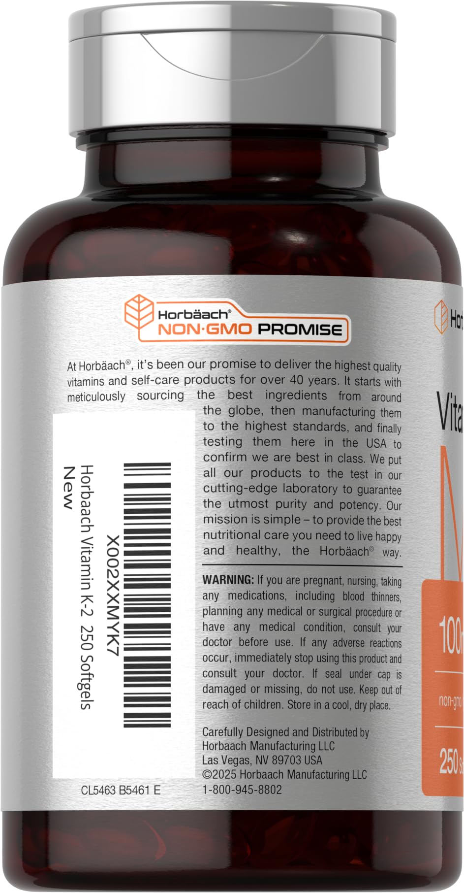 Horbäach Vitamin K2 MK7 100mcg | 250 Softgels | Non-GMO, Gluten Free Supplement - Image 3