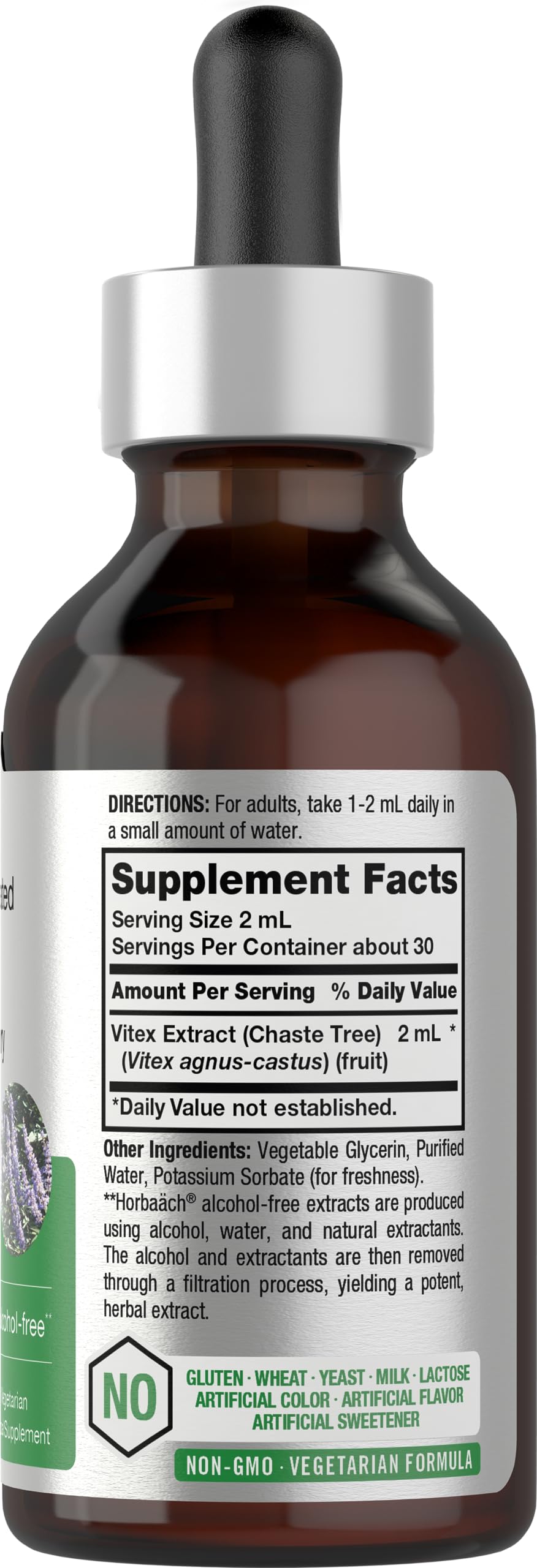 Horbäach Vitex Berry Chasteberry Extract Tincture | 2 fl oz | Super Concentrated Liquid | Alcohol Free Chaste Tree Berry Supplement | Vegetarian, Non-GMO, Gluten Free - Image 2
