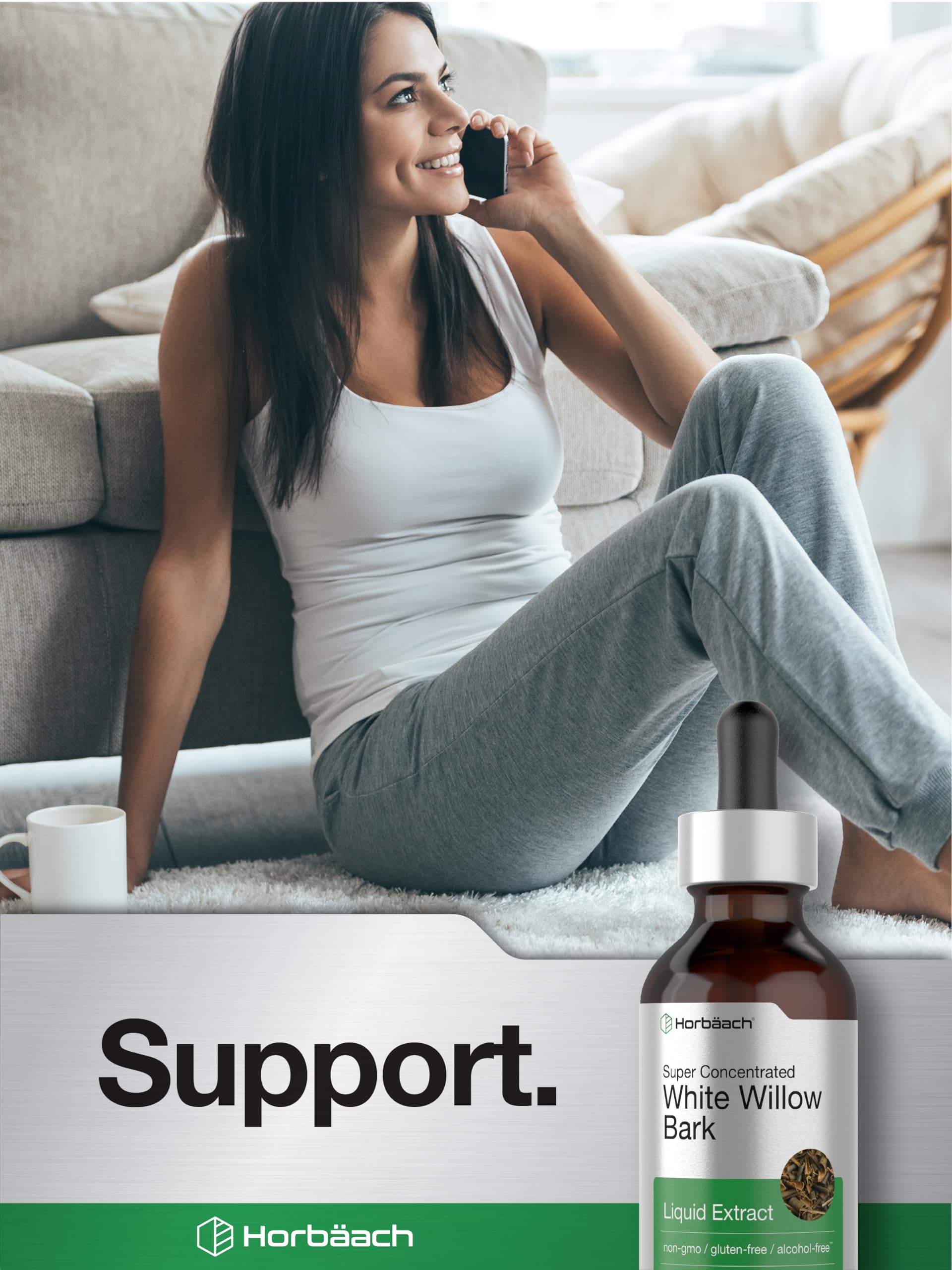 Horbäach White Willow Bark Extract Tincture | 2 Fl oz | Alcohol Free Liquid Supplement | Super Concentrated | Vegetarian, Non-GMO, Gluten Free - Image 7