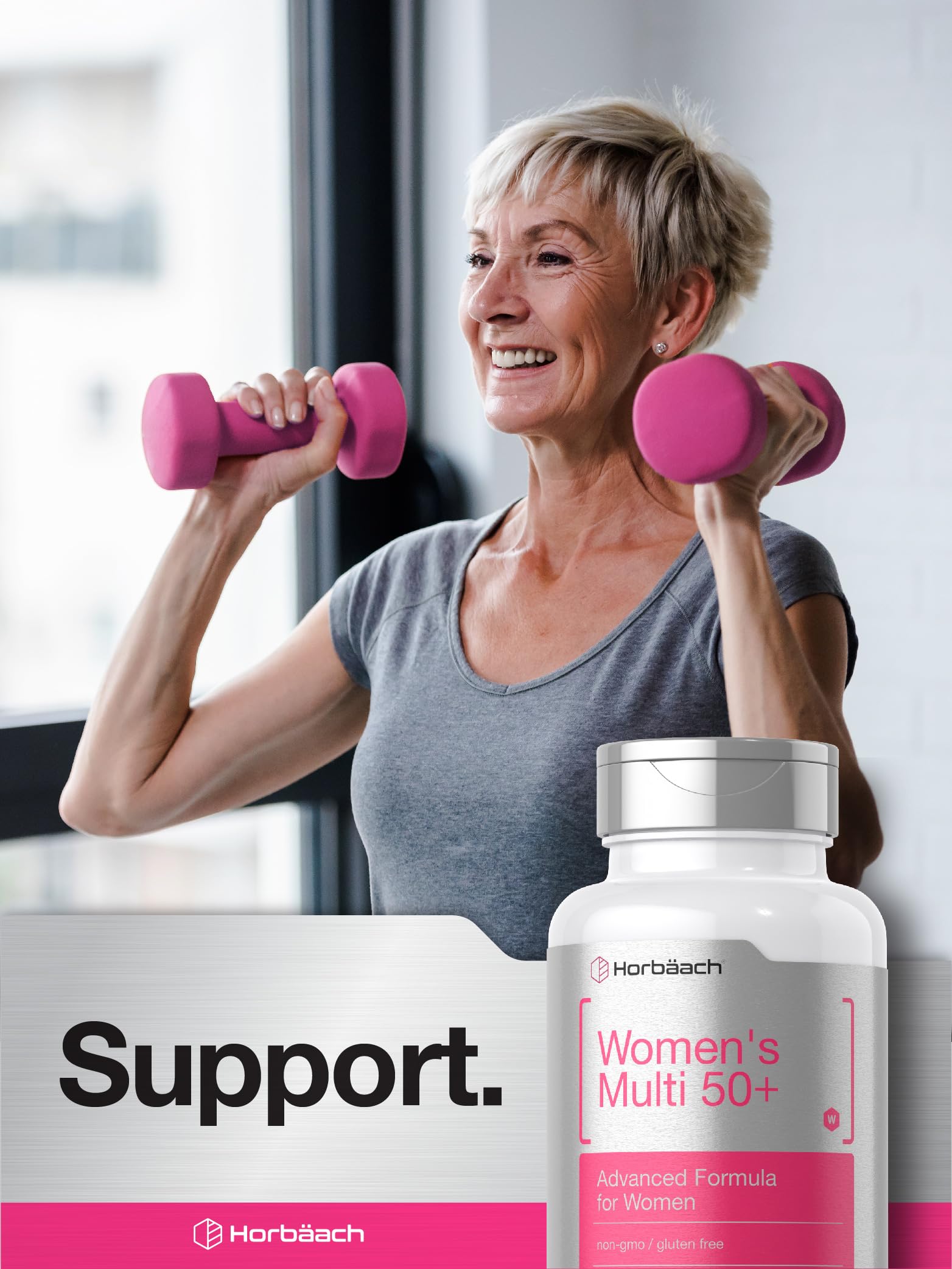 Horbäach Women's Multivitamin 50 Plus | 60 Coated Caplets | Advanced Vitamin Formula | Non-GMO & Gluten Free Supplement - Image 7
