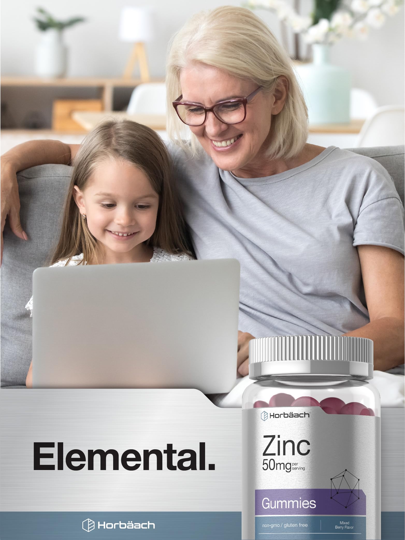Horbäach Zinc Gummies | 50mg | 70 Count | Mixed Berry Flavor | Vegan, Non-GMO, Gluten Free Formula - Image 7