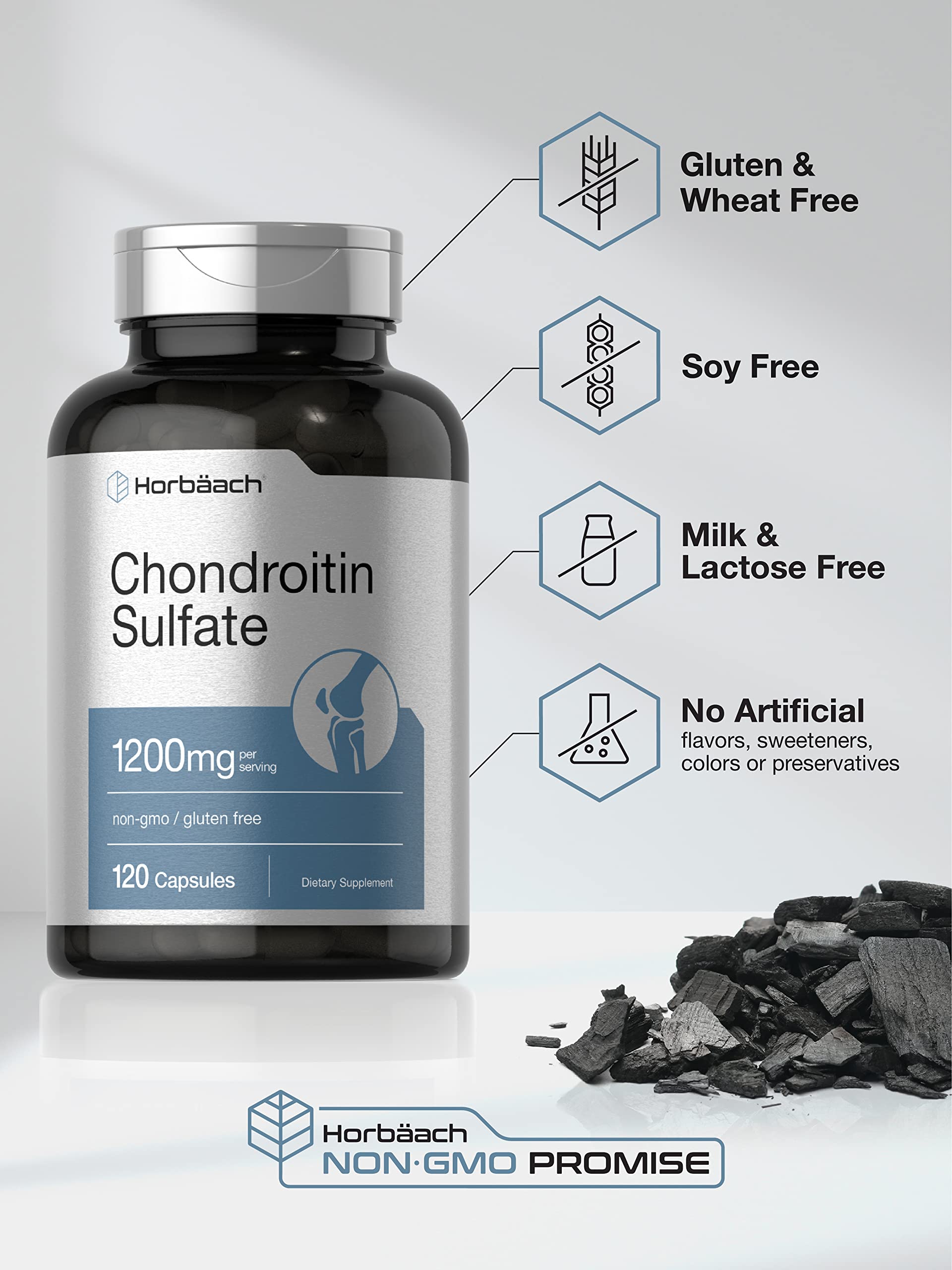 Horbaäch Chondroitin Sulfate 1200mg | 120 Capsules | Non-GMO & Gluten Free Supplement - Image 4