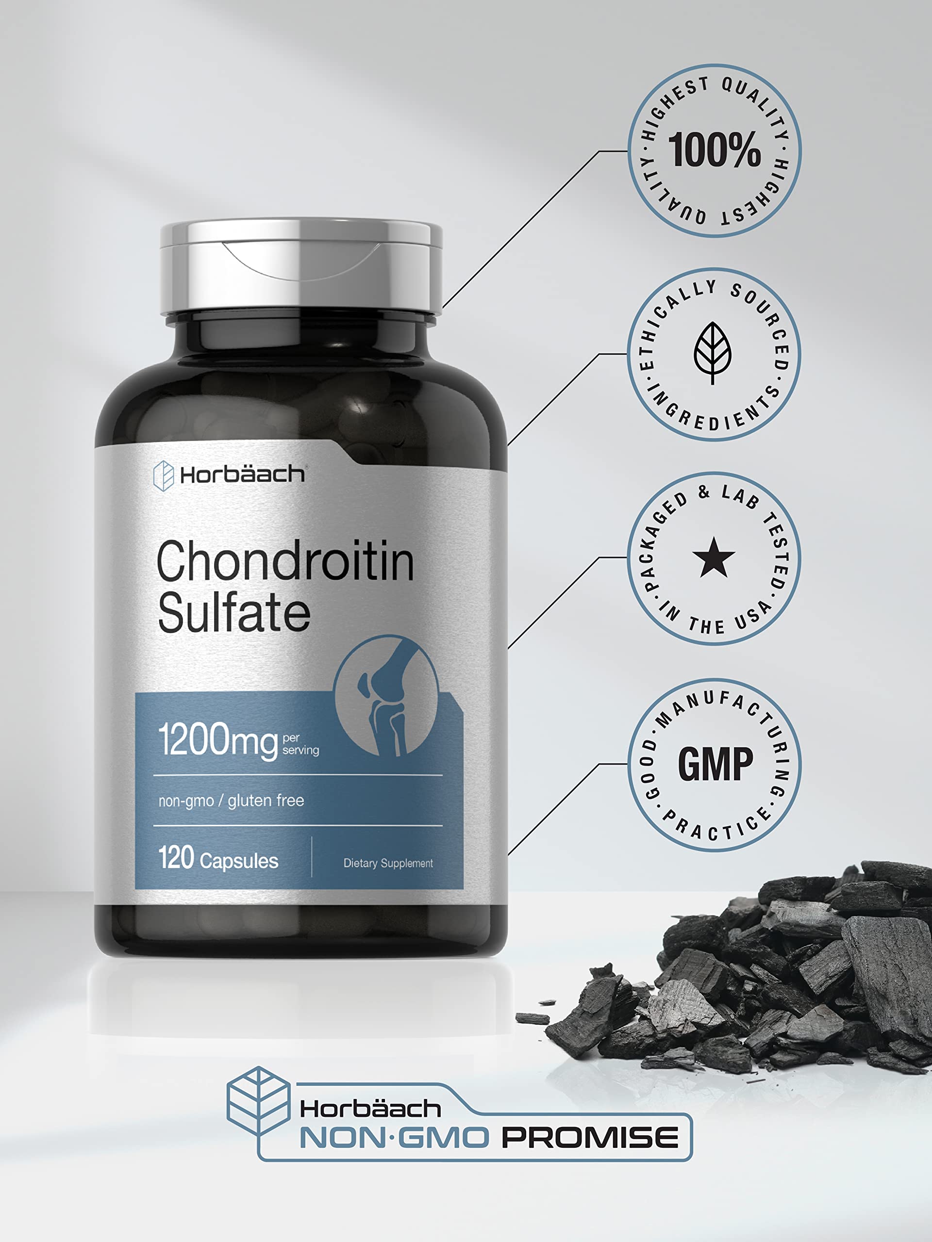 Horbaäch Chondroitin Sulfate 1200mg | 120 Capsules | Non-GMO & Gluten Free Supplement - Image 5