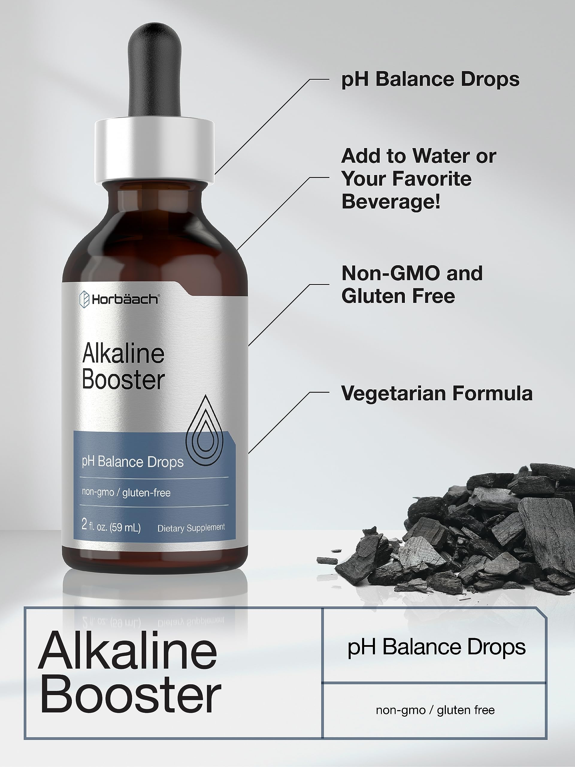 Horbaach Alkaline Water Drops | 2 fl oz | pH Balance Supplement | Booster with Minerals | Non-GMO & Gluten Free - Image 4