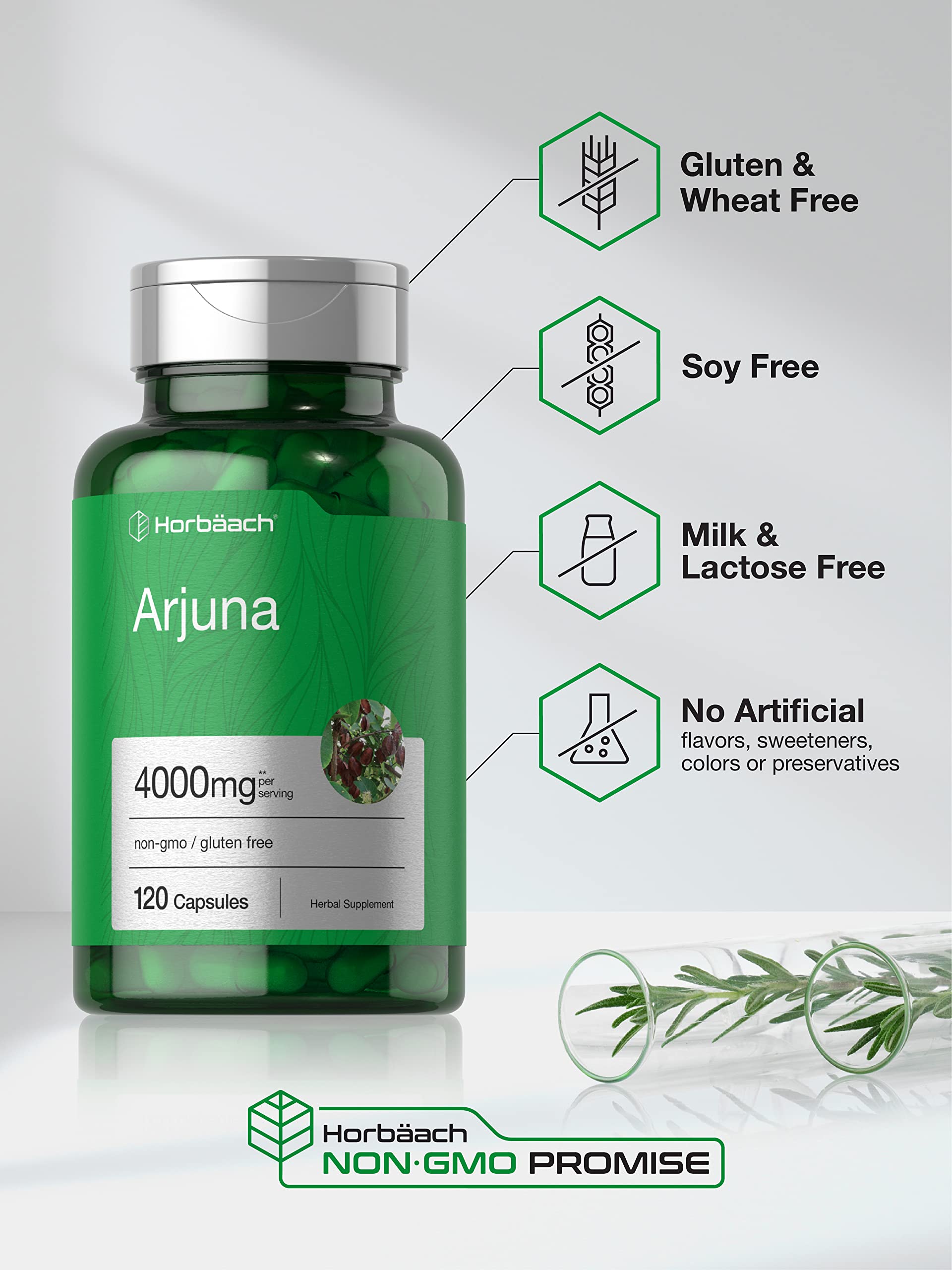 Horbaach Arjuna Capsules | 120 Count | Non-GMO, Gluten Free Supplement | from Arjuna Bark Herb Extract - Image 4