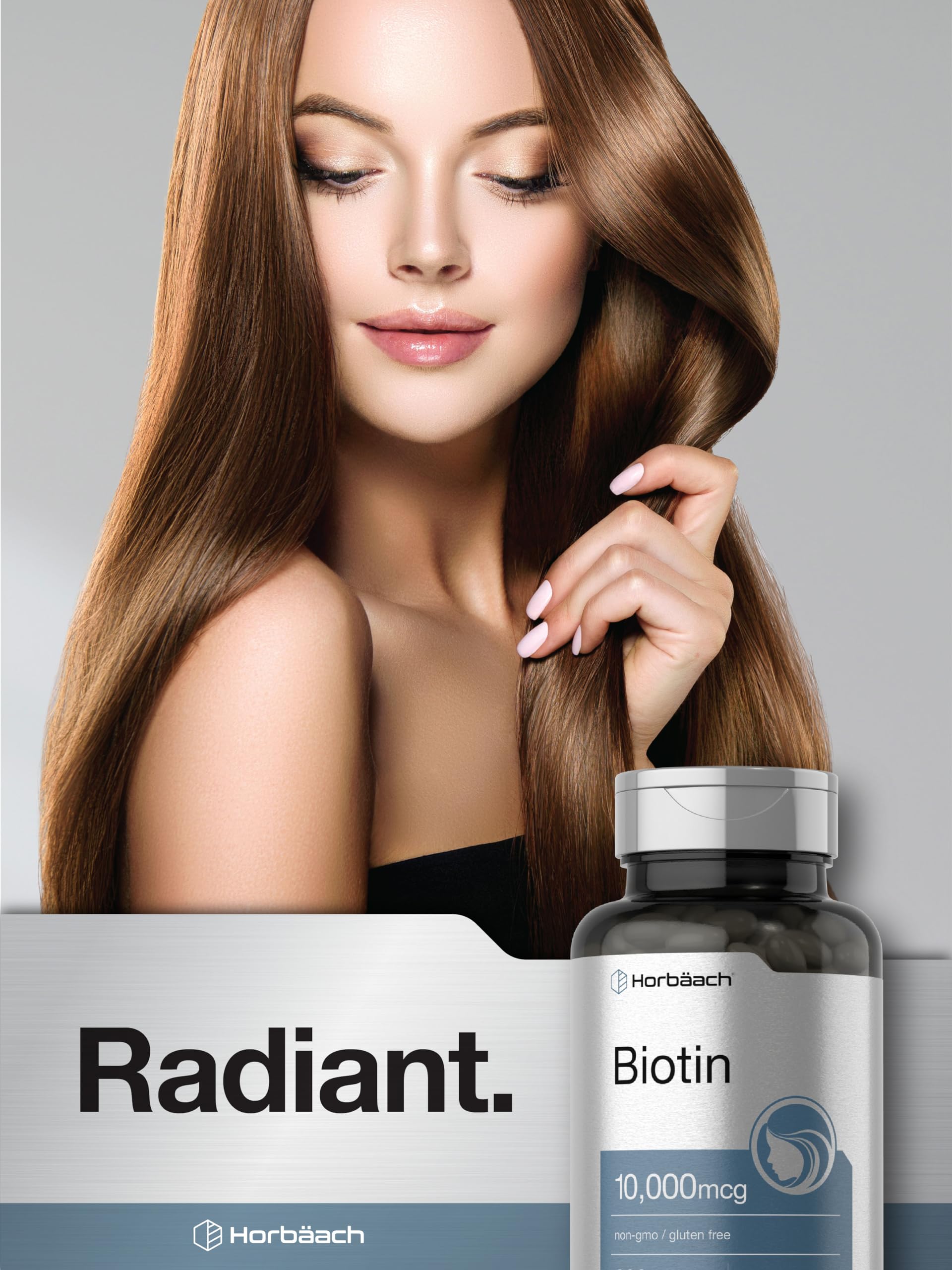 Horbaach Biotin 10000 mcg | 200 Softgels with Vitamin B7 | Beauty Formula Supplement | Non-GMO & Gluten Free - Image 7