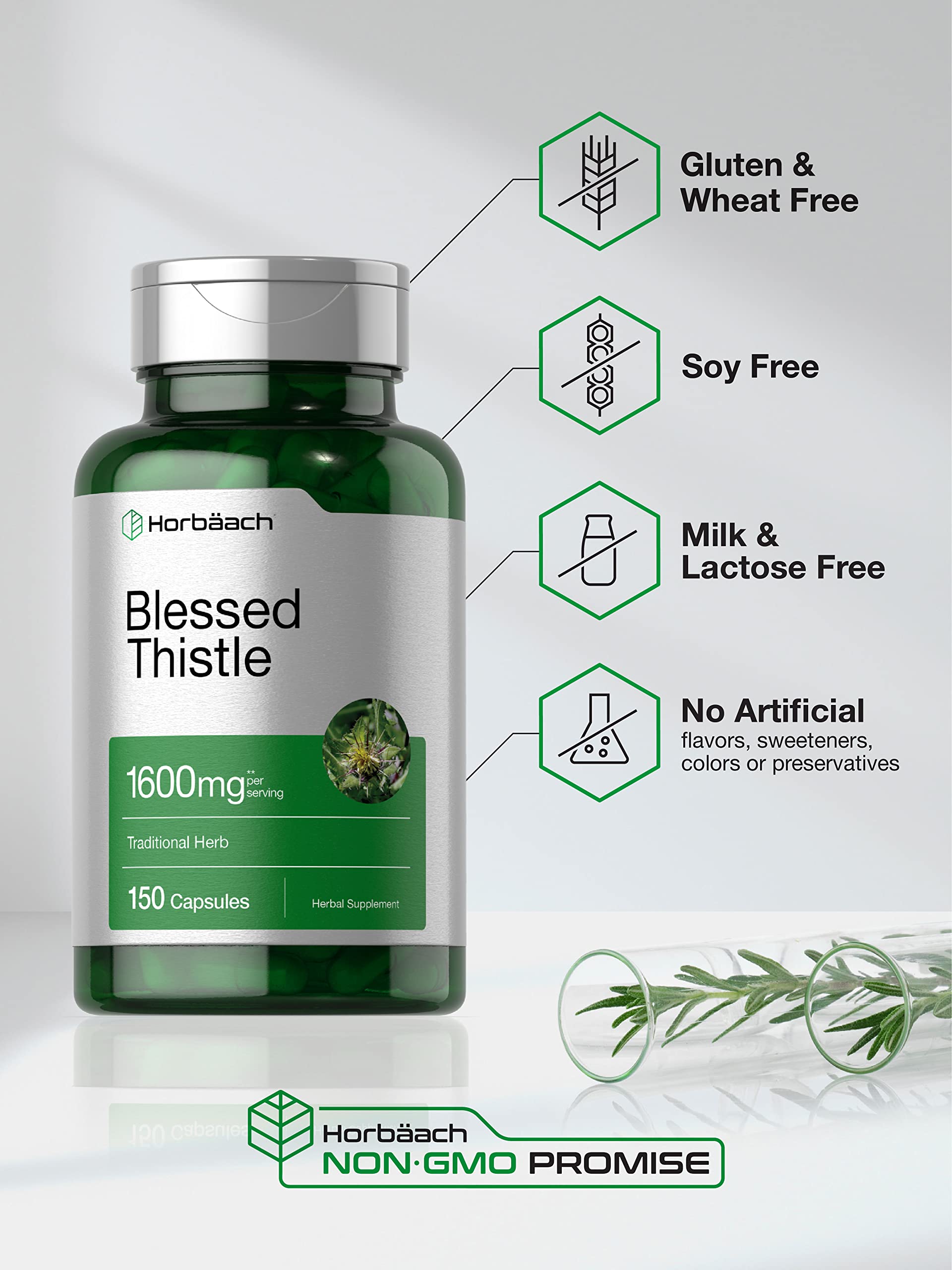 Horbaach Blessed Thistle Capsules | 150 Count | Max Potency | Non-GMO, Gluten Free Herb Supplement - Image 4