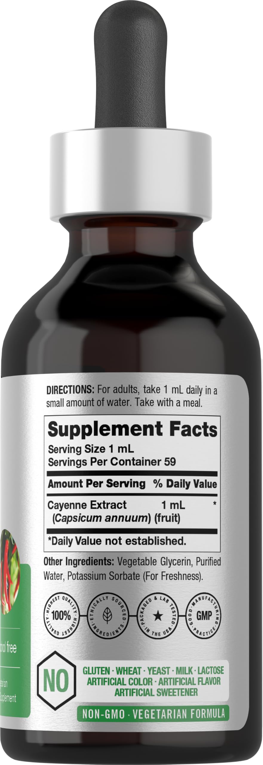 Horbaach Cayenne Pepper Drops | 2 fl oz | Liquid Extract | Alcohol Free Tincture | Vegetarian, Non-GMO & Gluten Free Supplement - Image 2