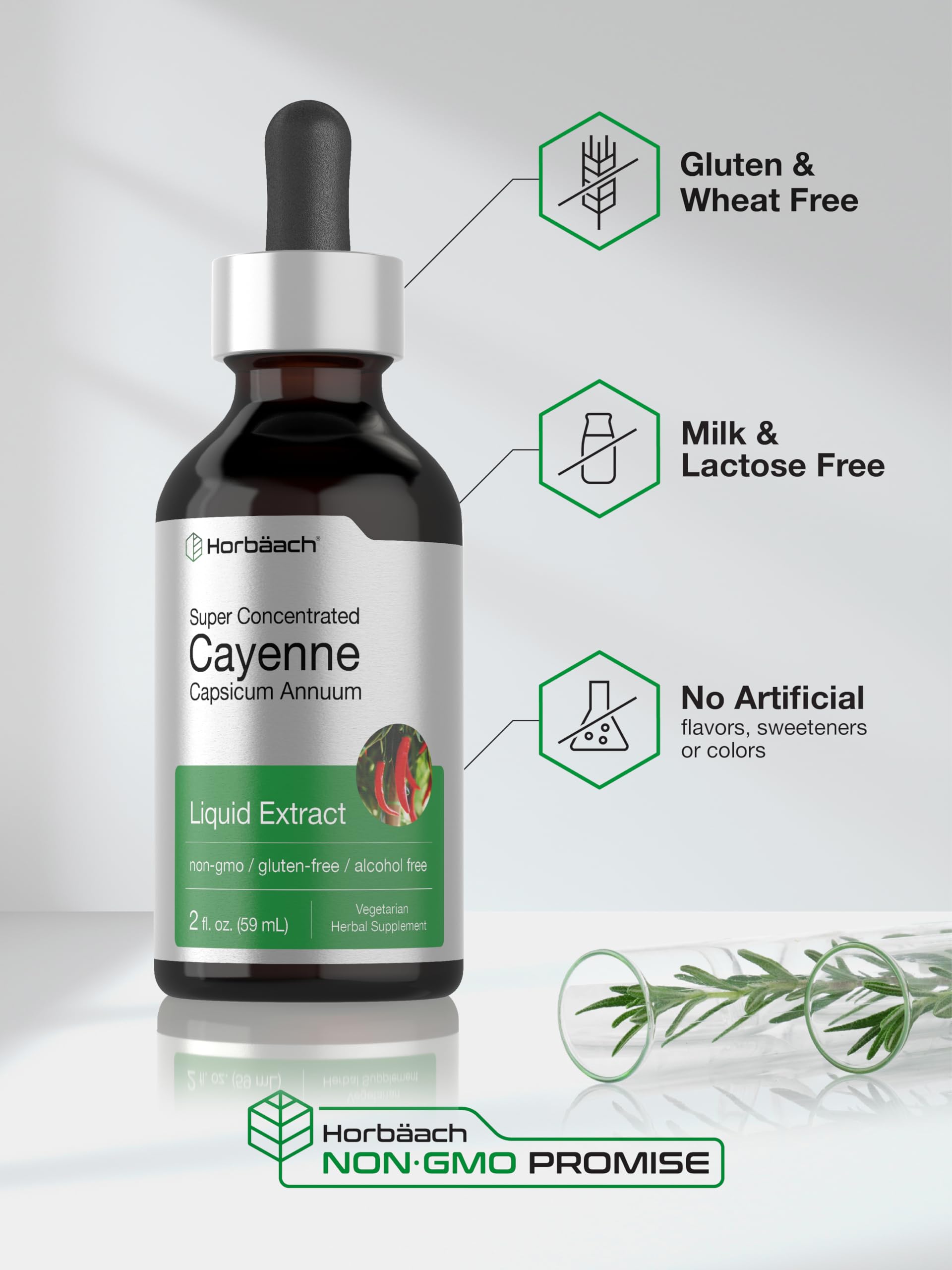 Horbaach Cayenne Pepper Drops | 2 fl oz | Liquid Extract | Alcohol Free Tincture | Vegetarian, Non-GMO & Gluten Free Supplement - Image 5