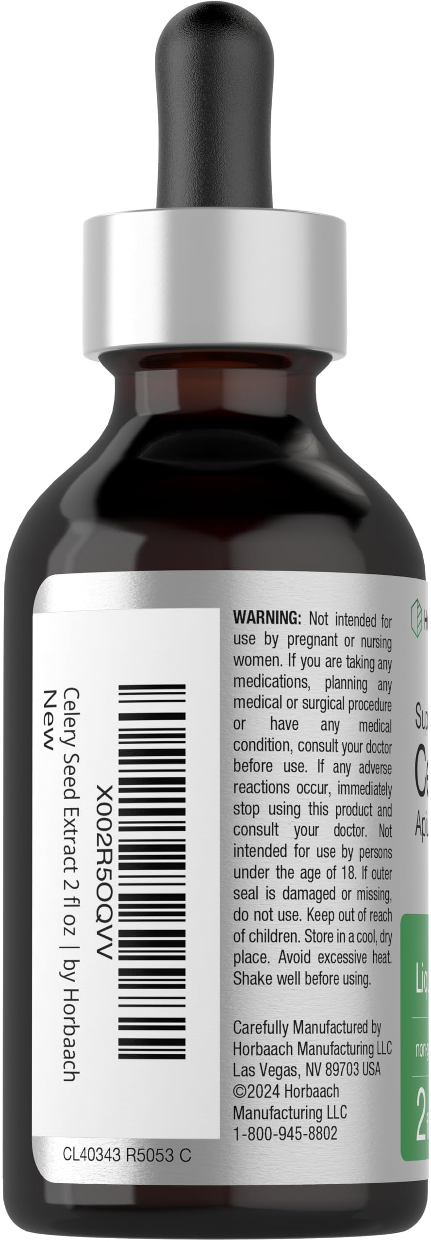 Horbaach Celery Seed Liquid Extract | 2 fl oz | Alcohol Free Tincture | Apium Graveolens | Vegetarian, Non GMO & Gluten Free Supplement - Image 3