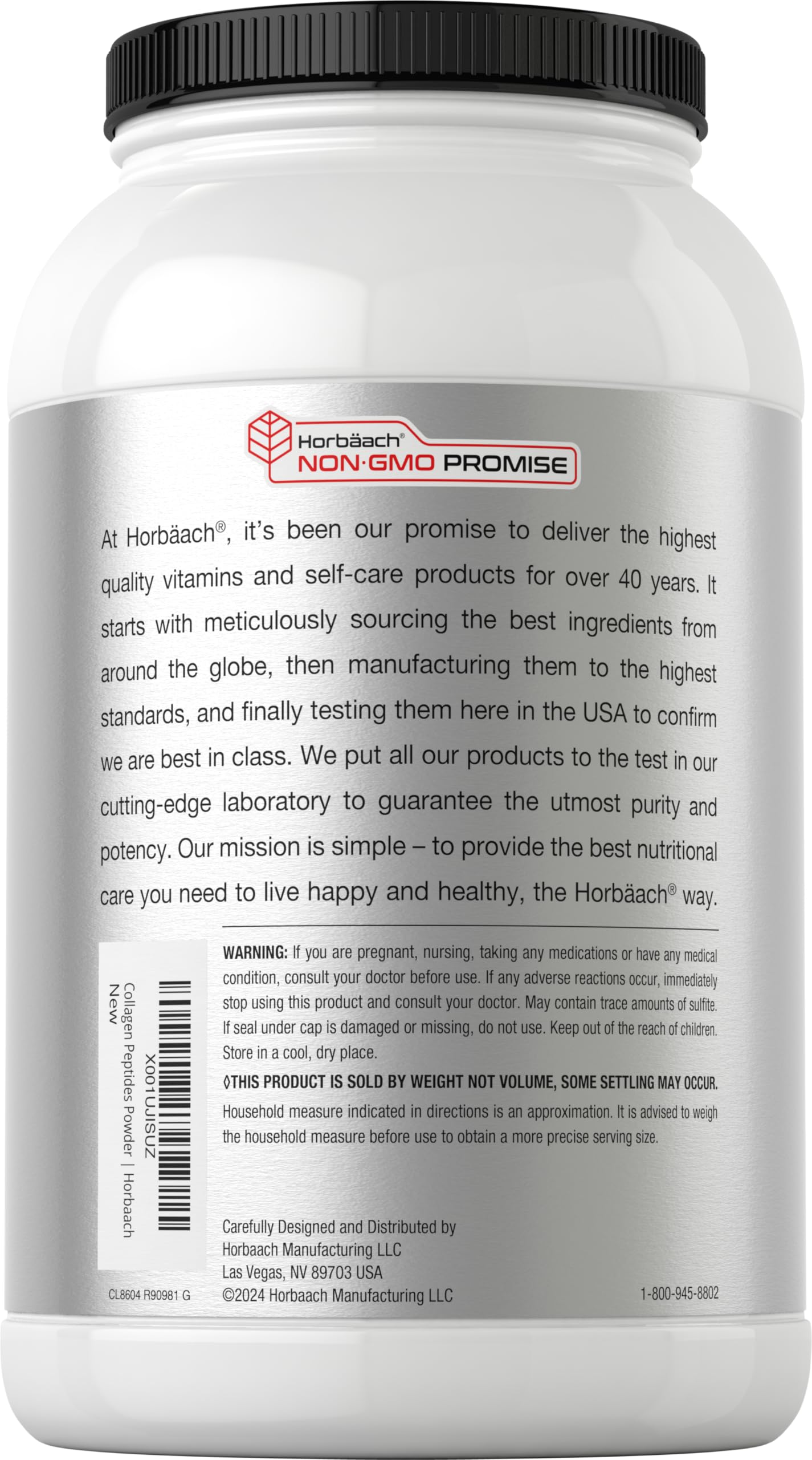 Horbaach Collagen Peptides Powder 40 oz | Unflavored | for Men & Women | Grassfed Type I & III | Non-GMO, Gluten Free Supplement - Image 3