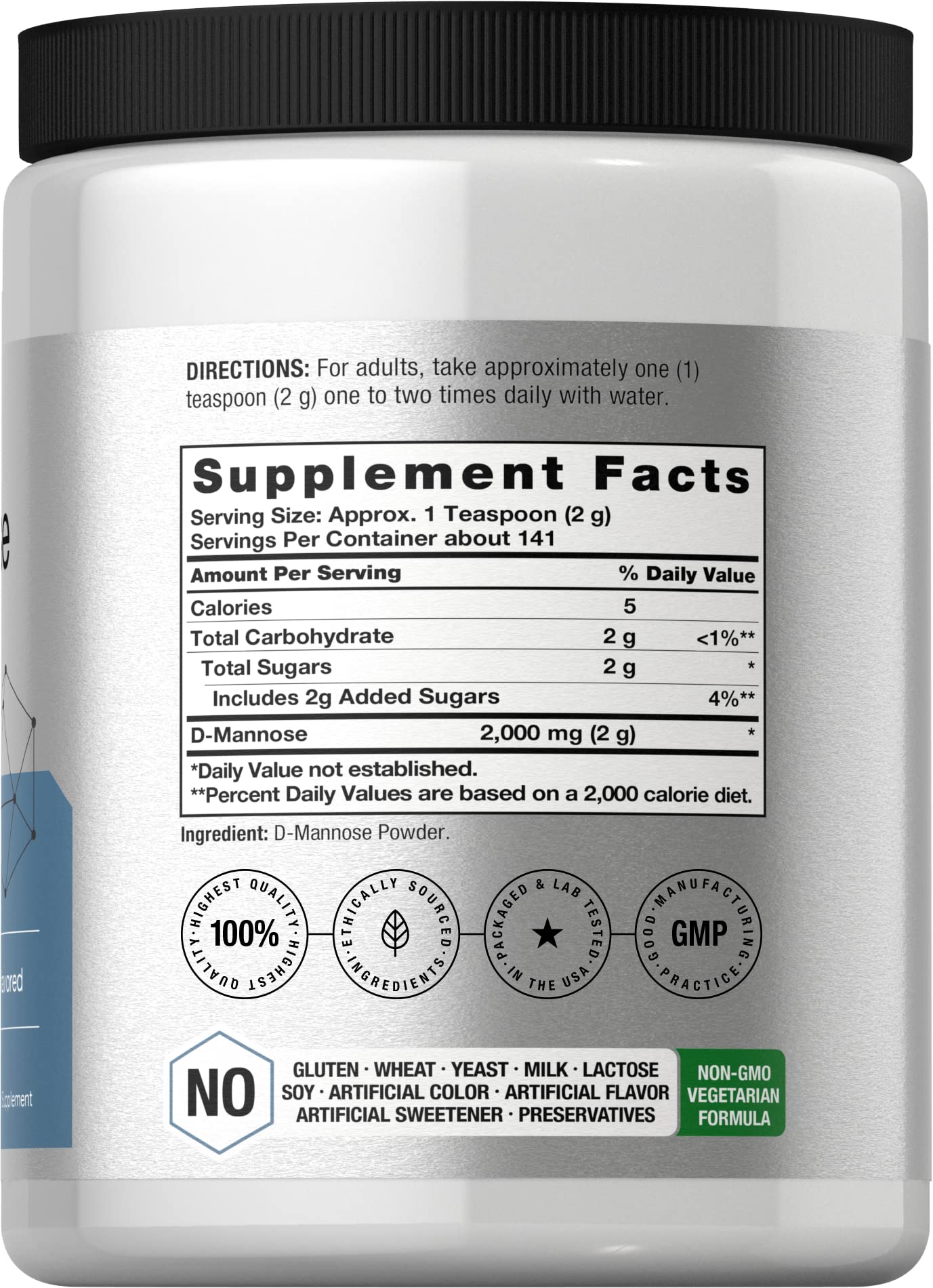 Horbaach D-Mannose Powder | 10 Oz | Supplement for Women and Men | Unflavored | Vegetarian, Non-GMO, and Gluten Free - Image 2