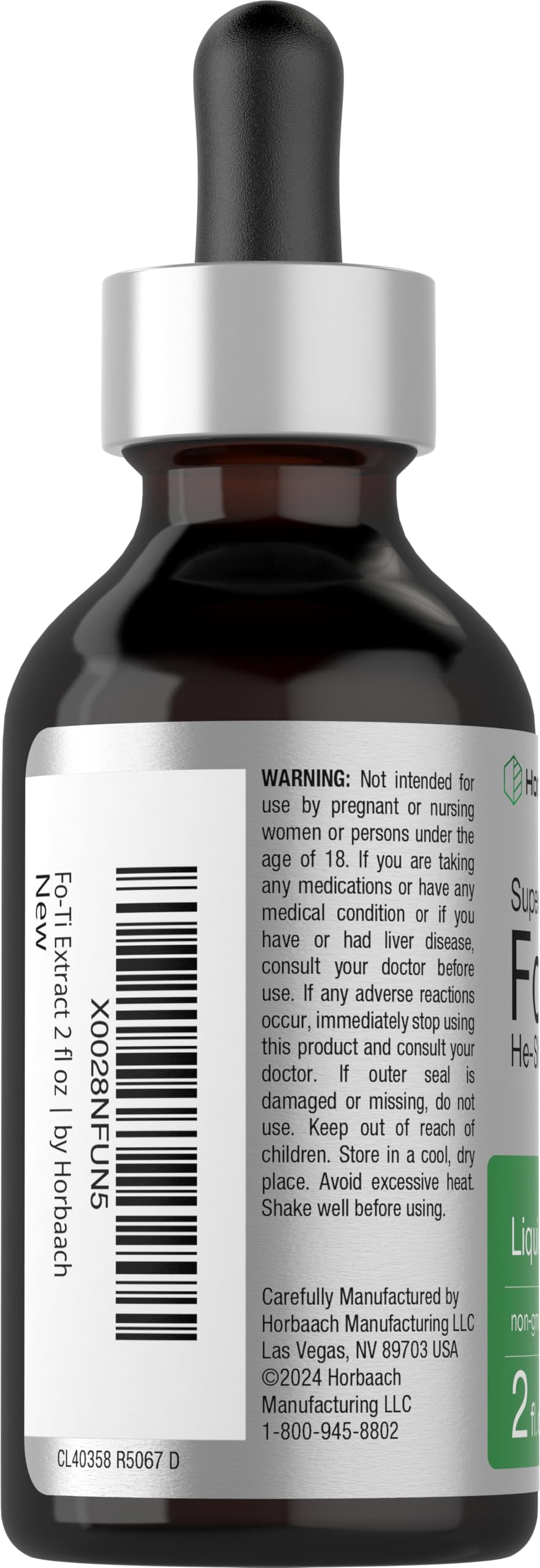 Horbaach Fo-Ti Root Alcohol Free Extract | 2 fl oz | He Shou Wu Tincture | Vegetarian, Non-GMO, Gluten Free Herbal Supplement - Image 3