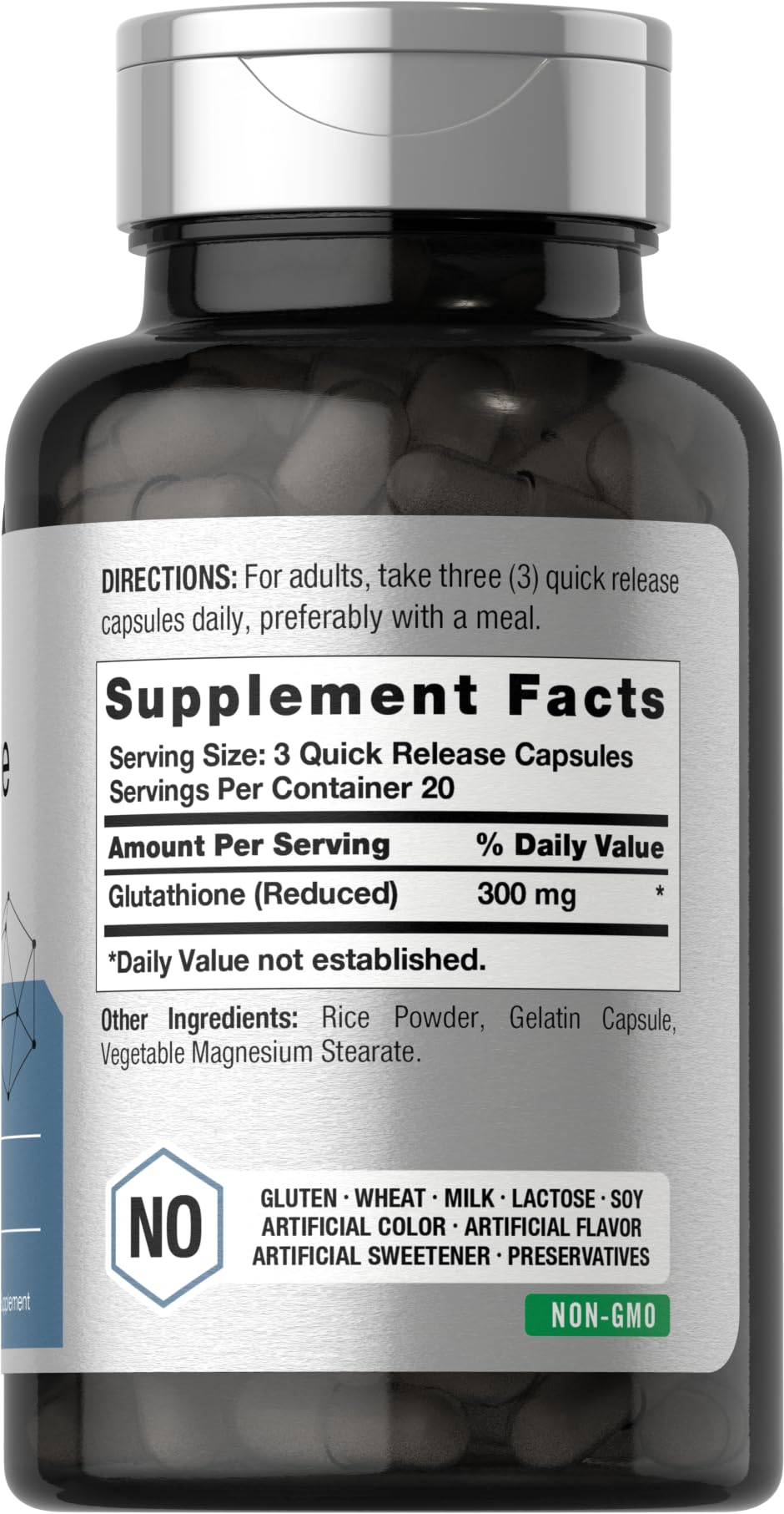 Horbaach Glutathione Supplement | 300mg | 60 Capsules | Non-GMO & Gluten Free | Reduced Form - Image 2