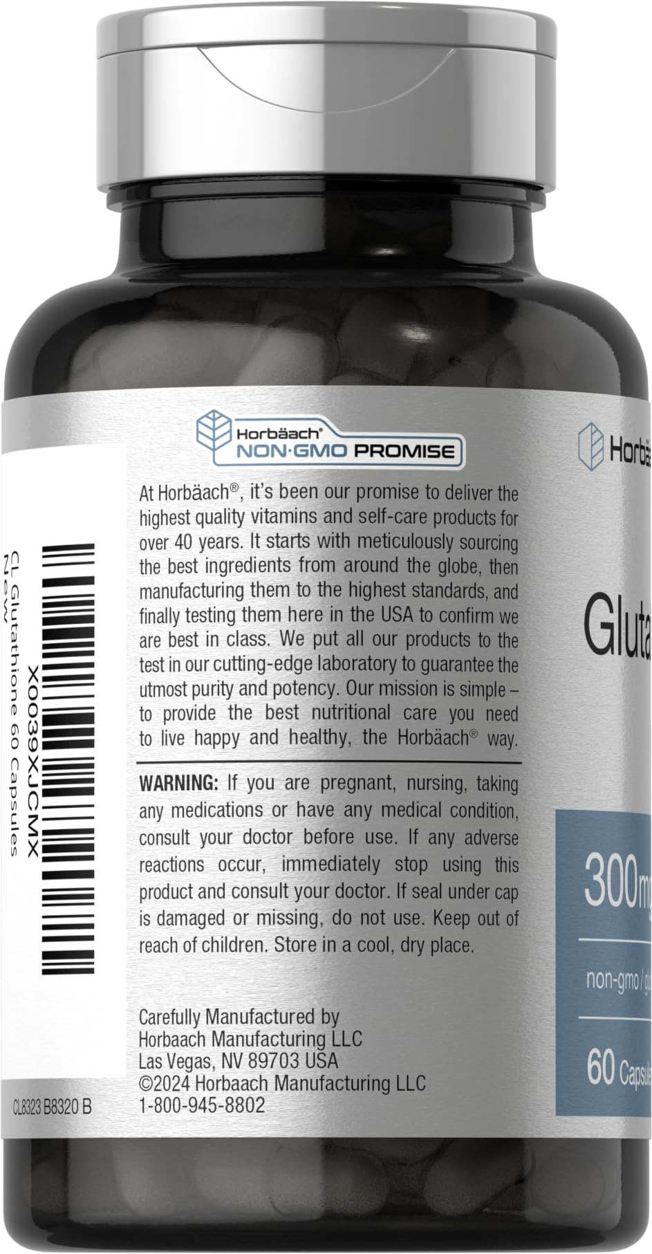 Horbaach Glutathione Supplement | 300mg | 60 Capsules | Non-GMO & Gluten Free | Reduced Form - Image 3