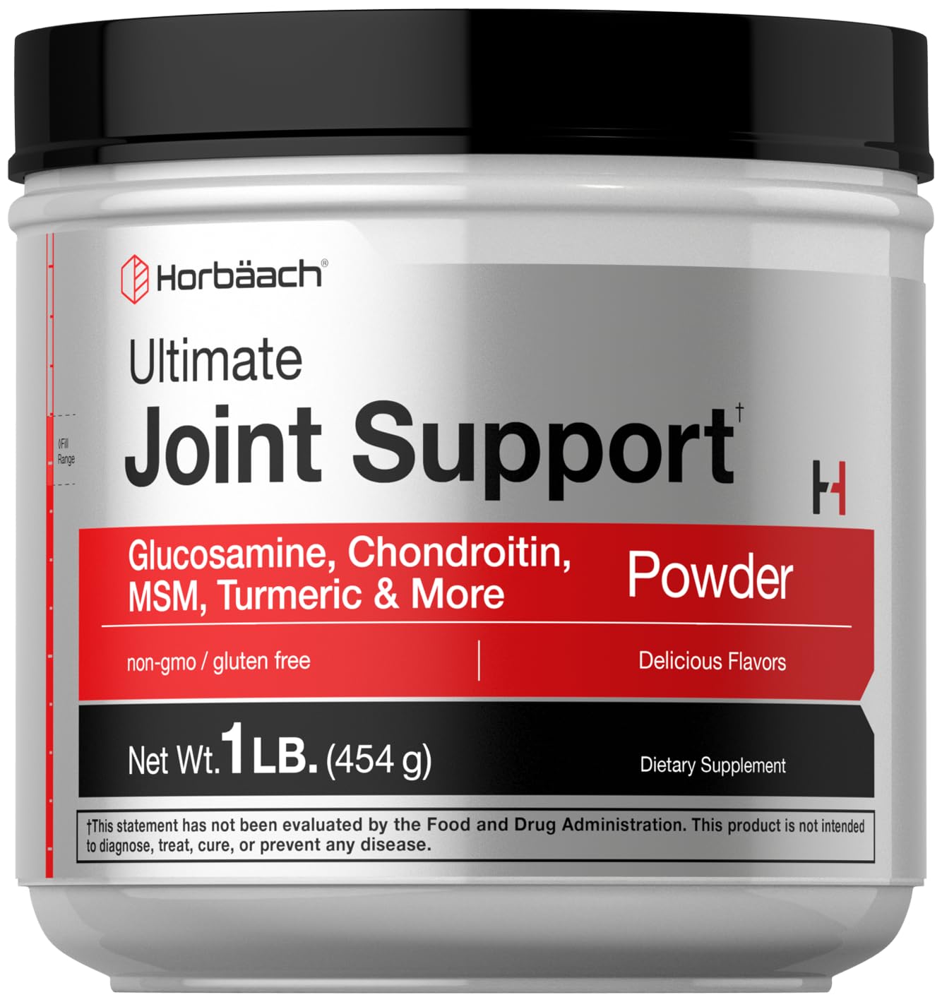 Horbaach Joint Support Supplement Powder | 1 lb | Glucosamine, Chondroitin, MSM & Turmeric | for Men and Women | Non-GMO & Gluten Free