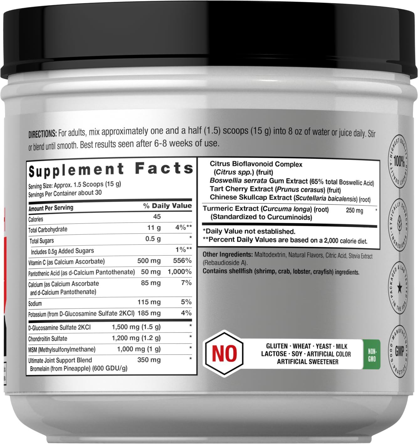 Horbaach Joint Support Supplement Powder | 1 lb | Glucosamine, Chondroitin, MSM & Turmeric | for Men and Women | Non-GMO & Gluten Free - Image 2