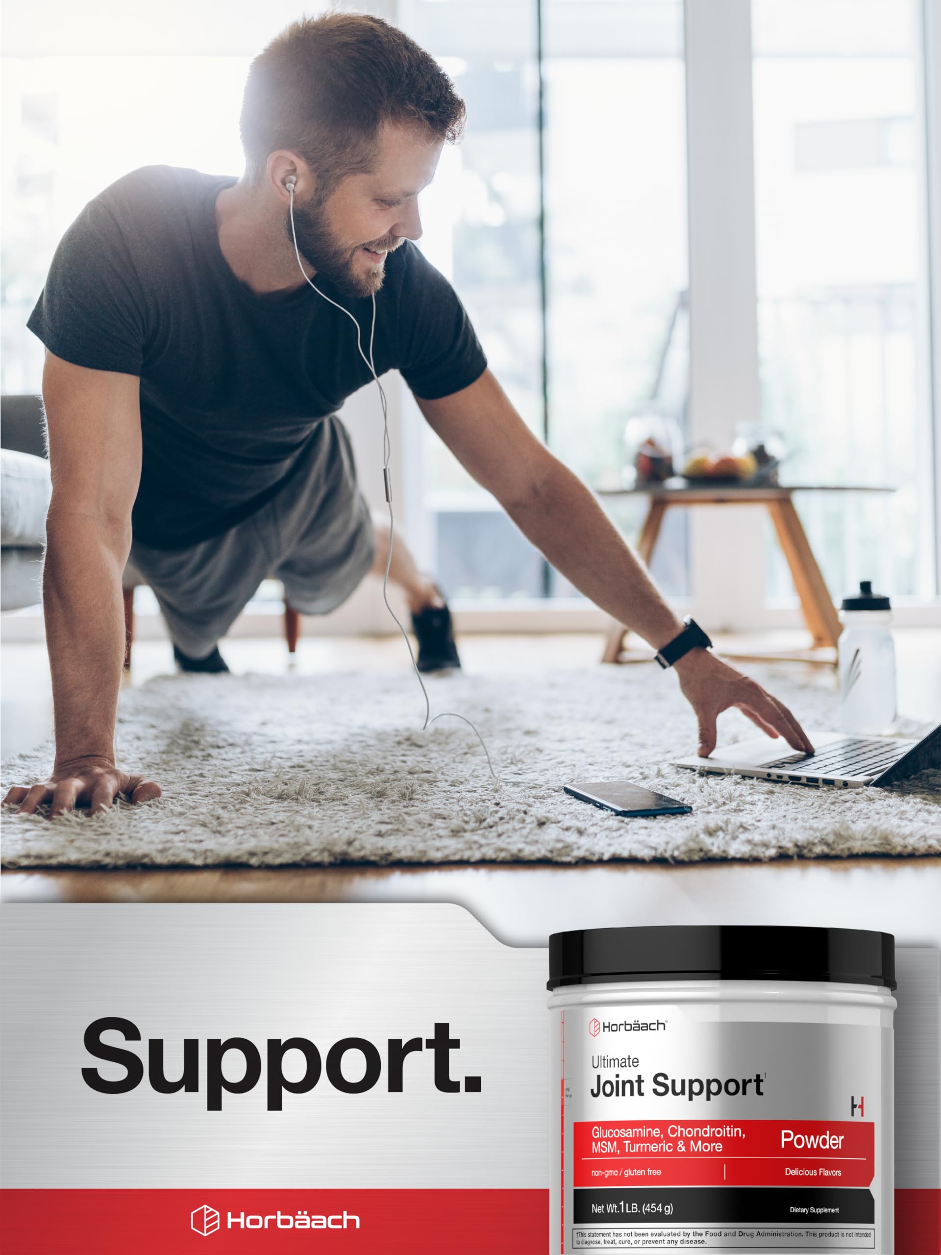 Horbaach Joint Support Supplement Powder | 1 lb | Glucosamine, Chondroitin, MSM & Turmeric | for Men and Women | Non-GMO & Gluten Free - Image 7