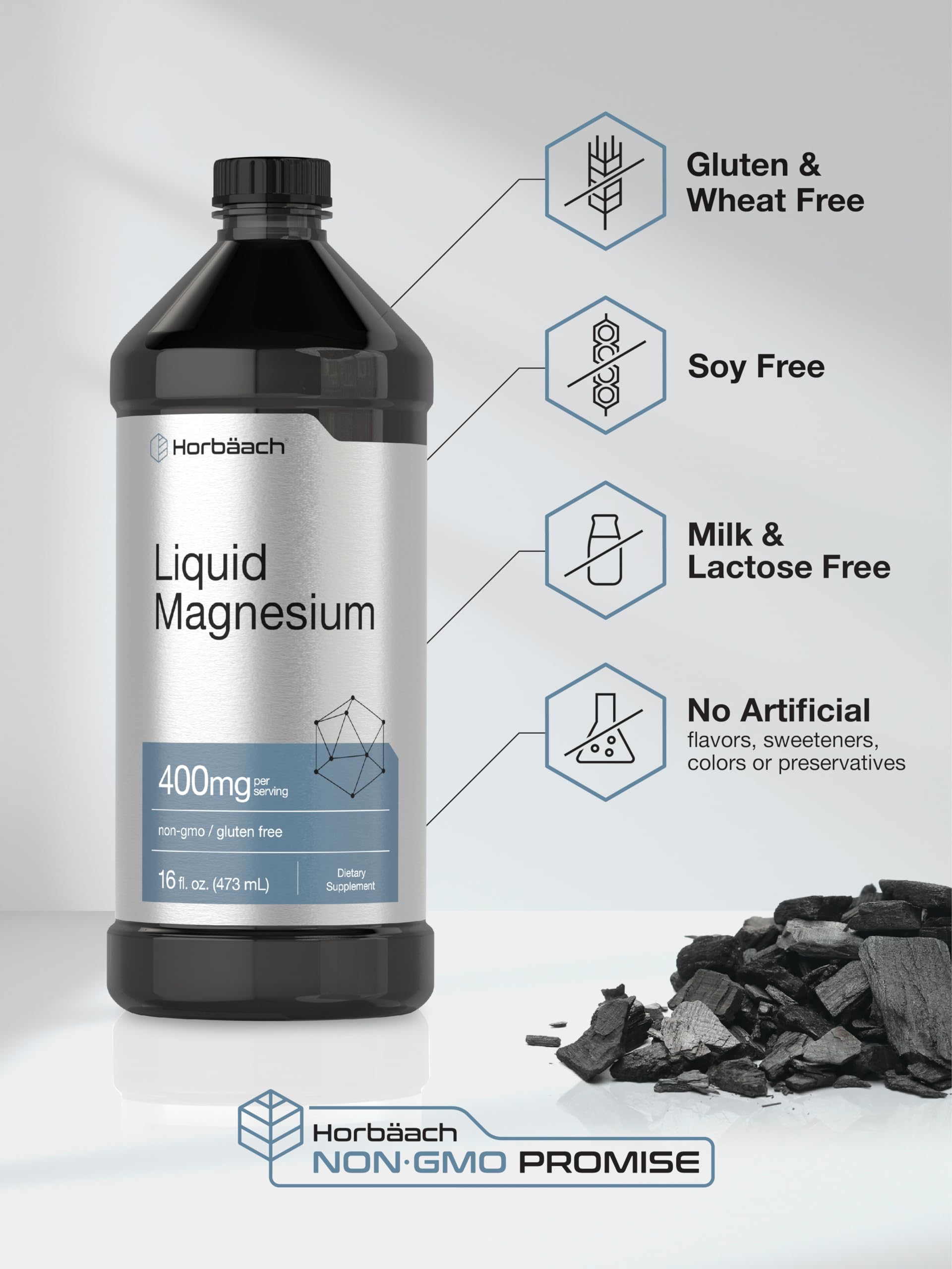 Horbaach Liquid Magnesium 16 fl oz | Vital Trace Minerals Complex | with Sulfate, Lithium, and Boron | Vegetarian, Non-GMO & Gluten Free Supplement - Image 5