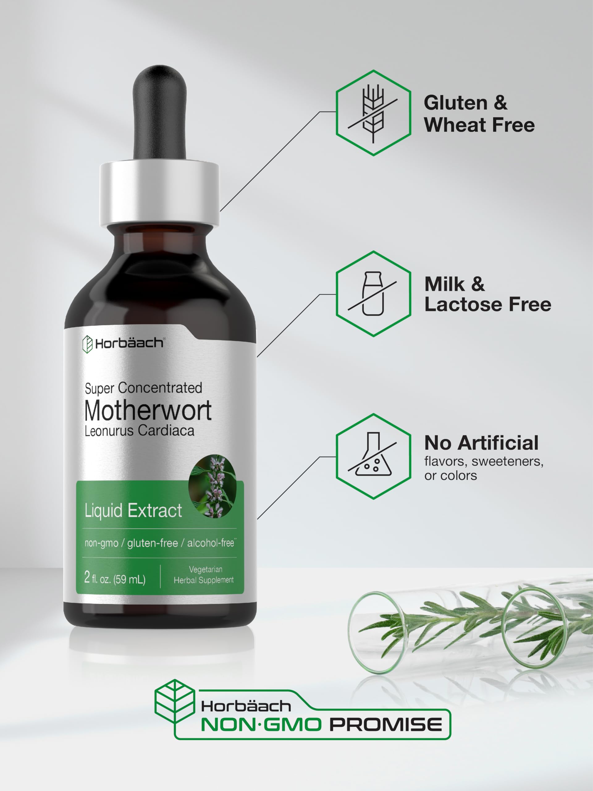 Horbaach Motherwort Herb Extract Tincture | 2 oz | Low Alcohol Liquid | Vegetarian | Leonurus Cardiaca | Non-GMO, Gluten Free - Image 5