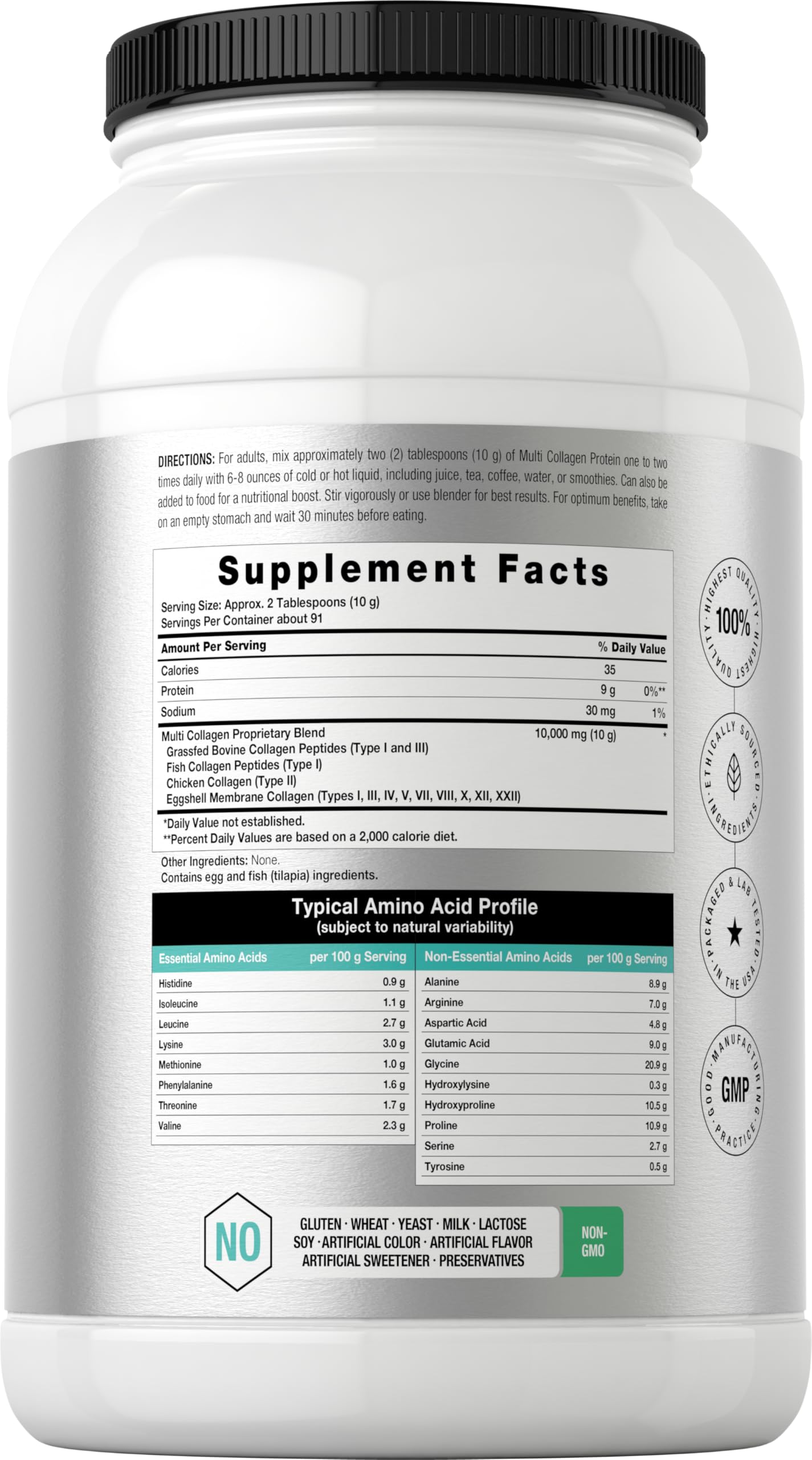 Horbaach Multi Collagen Protein Powder 32 oz | Types I, II, III, IV, V, VII, VIII, X, XII, and XXII | Grassfed Collagen Peptides | Keto & Paleo Friendly | Unflavored & Gluten Free - Image 2