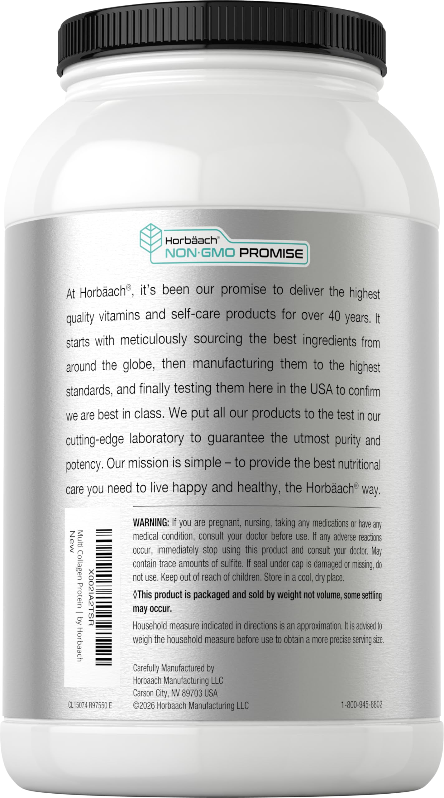 Horbaach Multi Collagen Protein Powder 32 oz | Types I, II, III, IV, V, VII, VIII, X, XII, and XXII | Grassfed Collagen Peptides | Keto & Paleo Friendly | Unflavored & Gluten Free - Image 3
