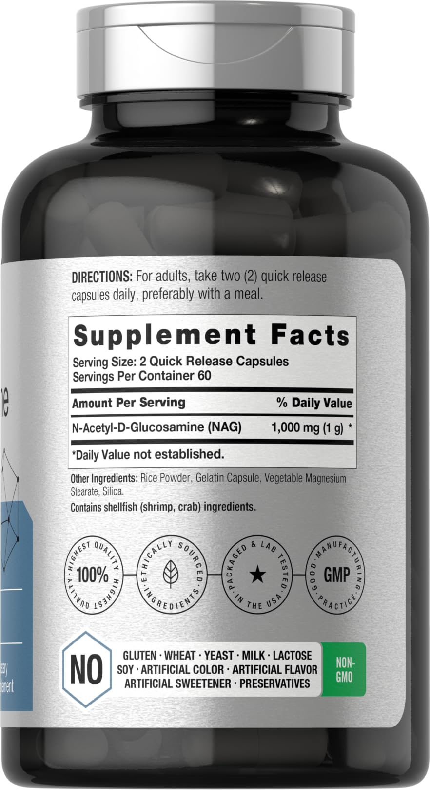 Horbaach N-Acetyl Glucosamine 1000 mg | 120 Capsules | N-A-G Supplement Pills | Non-GMO & Gluten Free - Image 2