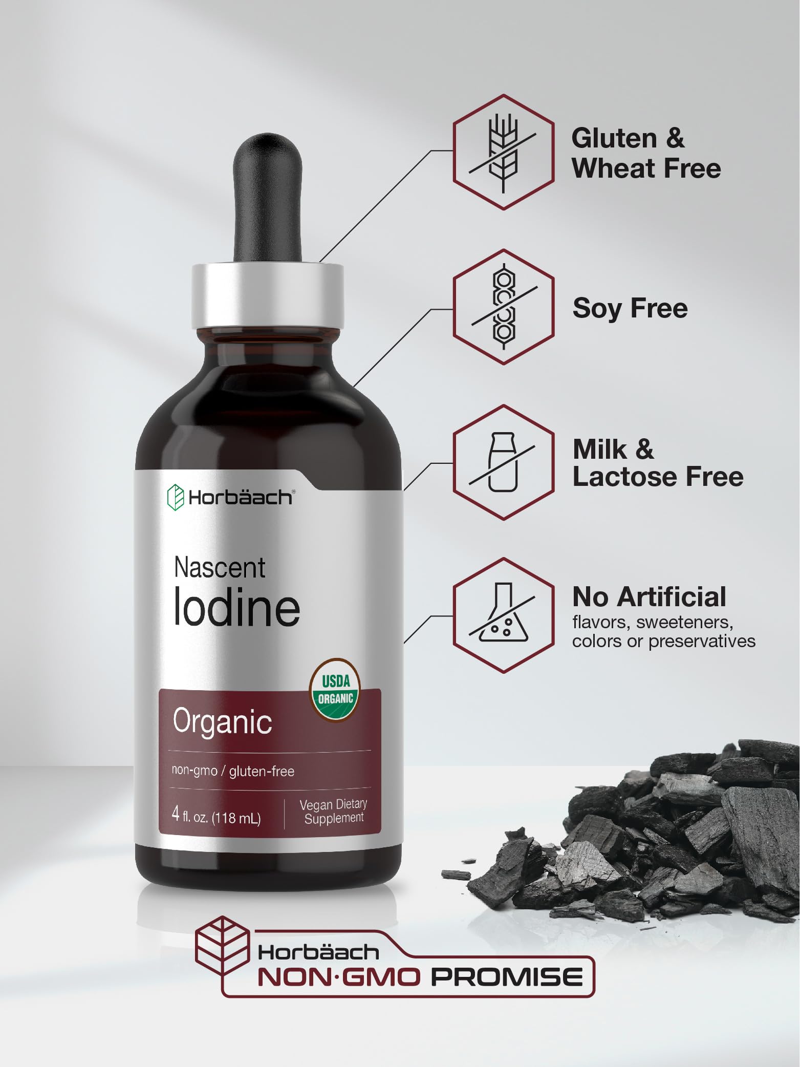 Horbaach Nascent Iodine Drops | 4 Fl Oz | Organic Liquid Tincture Supplement | as Potassium Iodide | Vegan, Non-GMO, and Gluten Free - Image 5