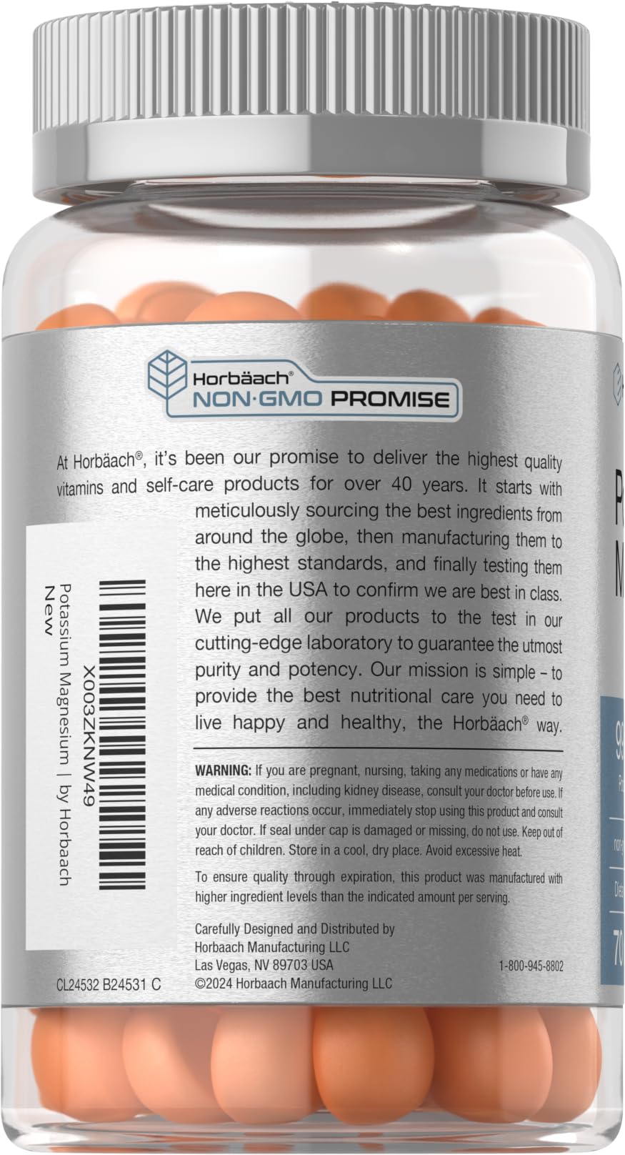 Horbaach Potassium Magnesium Gummies | Peach Strawberry Flavor | 70 Chewable Gummy | Vegan, Non-GMO, and Gluten Free Supplement - Image 3