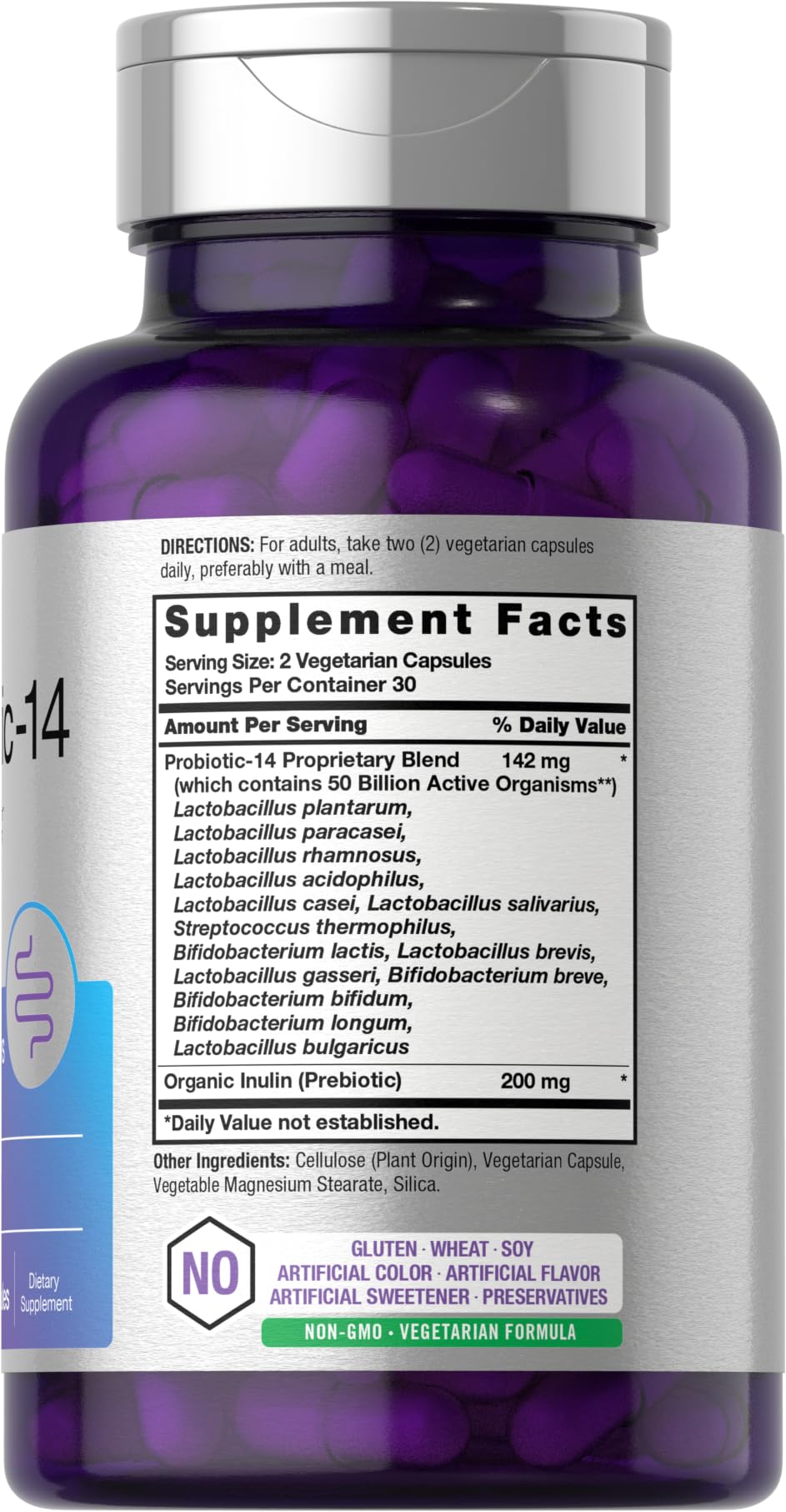 Horbaach Probiotics for Women and Men | 60 Capsules | 14 Probiotic Strains with Prebiotic | 50 Billion Active Organisms | Non-GMO & Gluten Free Supplement - Image 2
