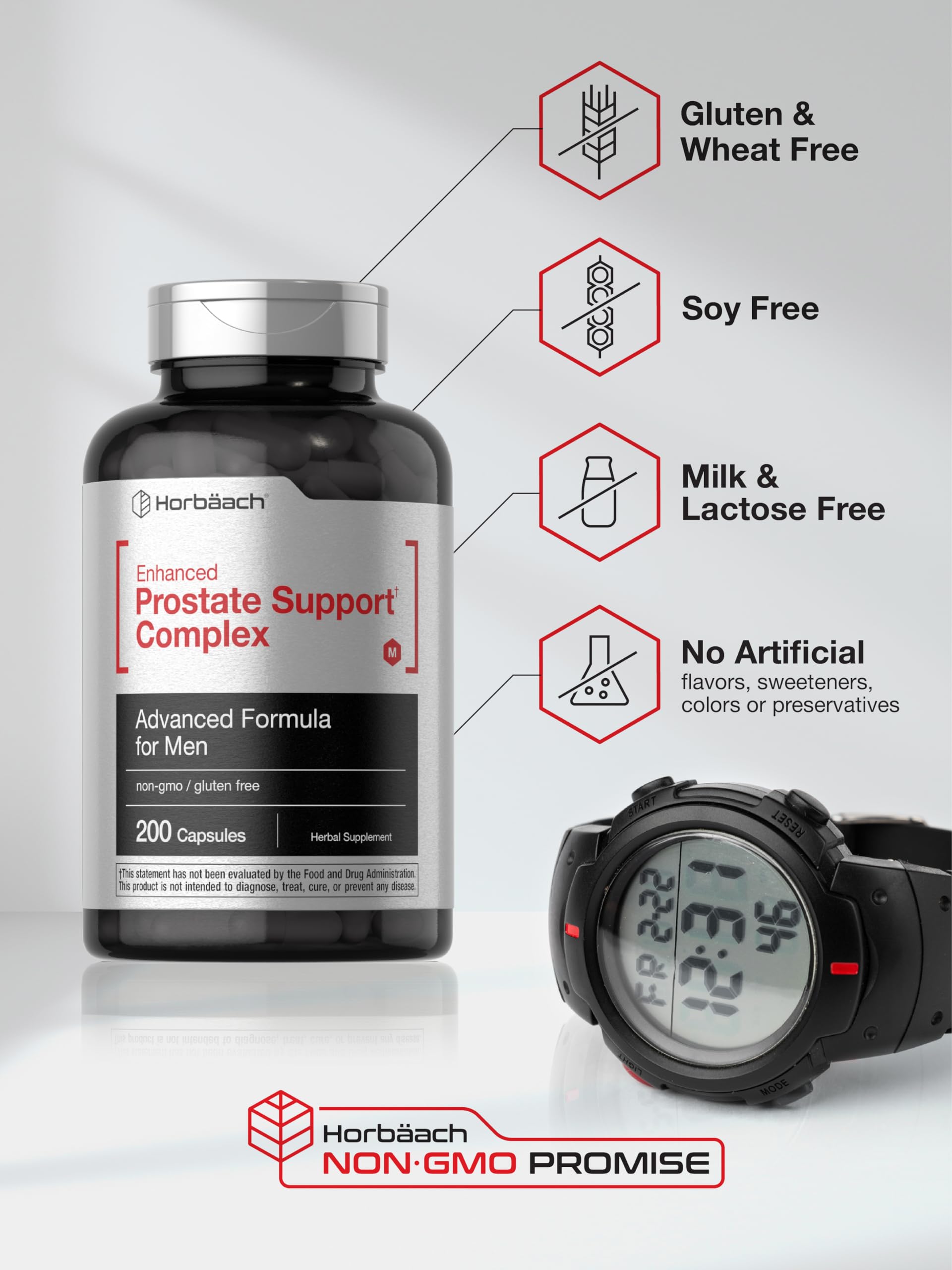 Horbaach Prostate Supplement for Men | 200 Capsules | Advanced Complex with Saw Palmetto, Pygeum, Stinging Nettle | Non-GMO and Gluten Free - Image 5