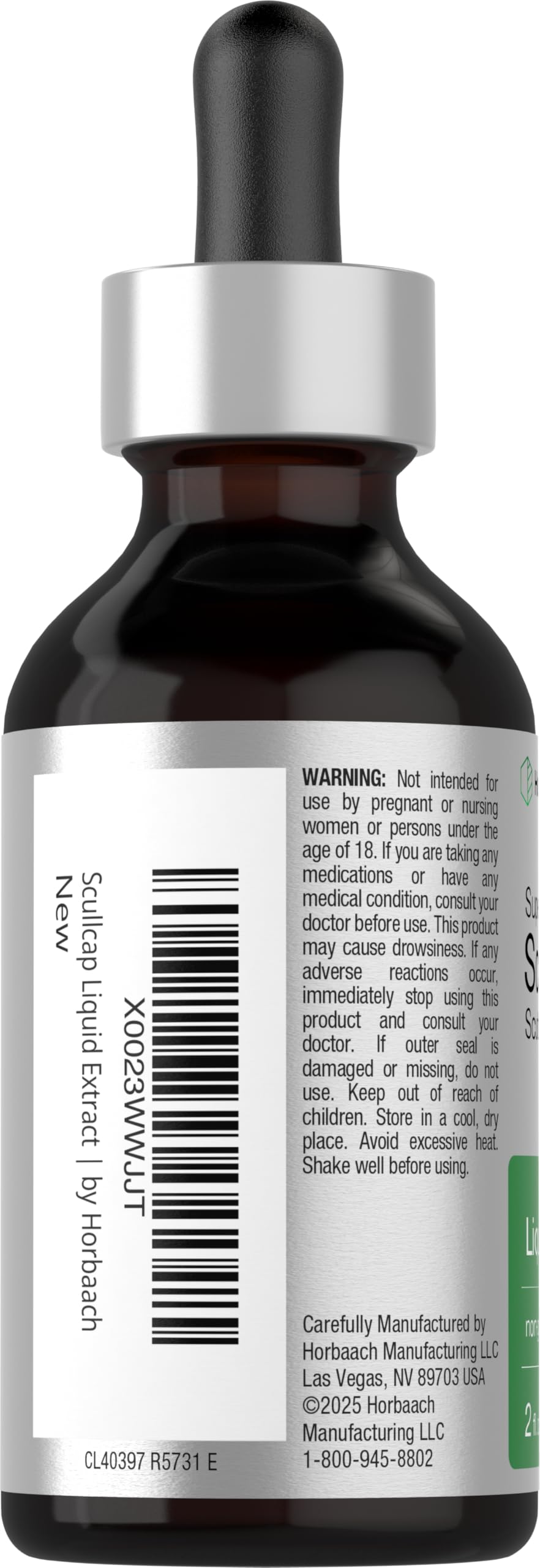 Horbaach Scullcap Herb Tincture | 2 fl oz | Liquid Extract Drops | Scutellaria Lateriflora | Alcohol Free, Vegetarian | Super Concentrated Supplement | Non-GMO & Gluten Free - Image 3