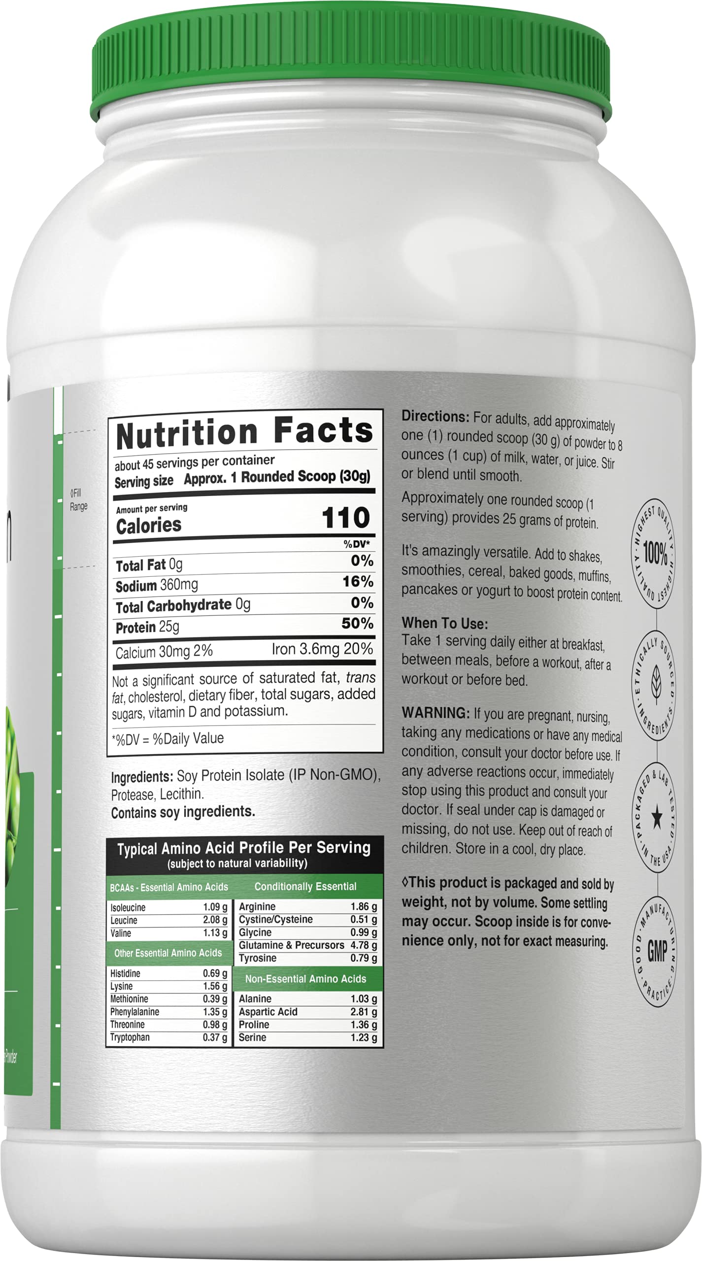 Horbaach Soy Protein Isolate Powder | Vegan & Unflavored | for Smoothies, Shakes, Baking, and Cooking | 3 lb | Vegetarian, Non-GMO, Gluten Free - Image 2