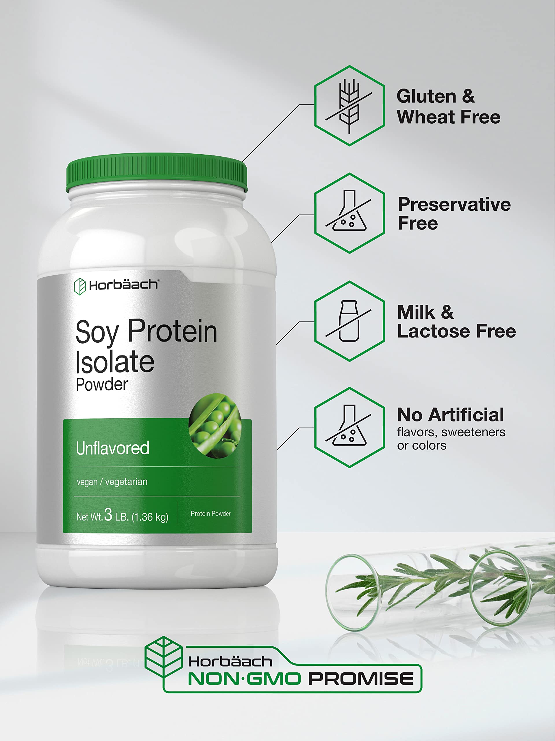 Horbaach Soy Protein Isolate Powder | Vegan & Unflavored | for Smoothies, Shakes, Baking, and Cooking | 3 lb | Vegetarian, Non-GMO, Gluten Free - Image 4